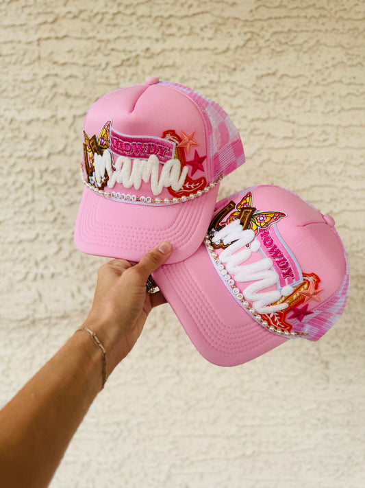 VT- MAMA & MINI SET + HOWDY PINK CHECKERED+ Handmade chunk chains