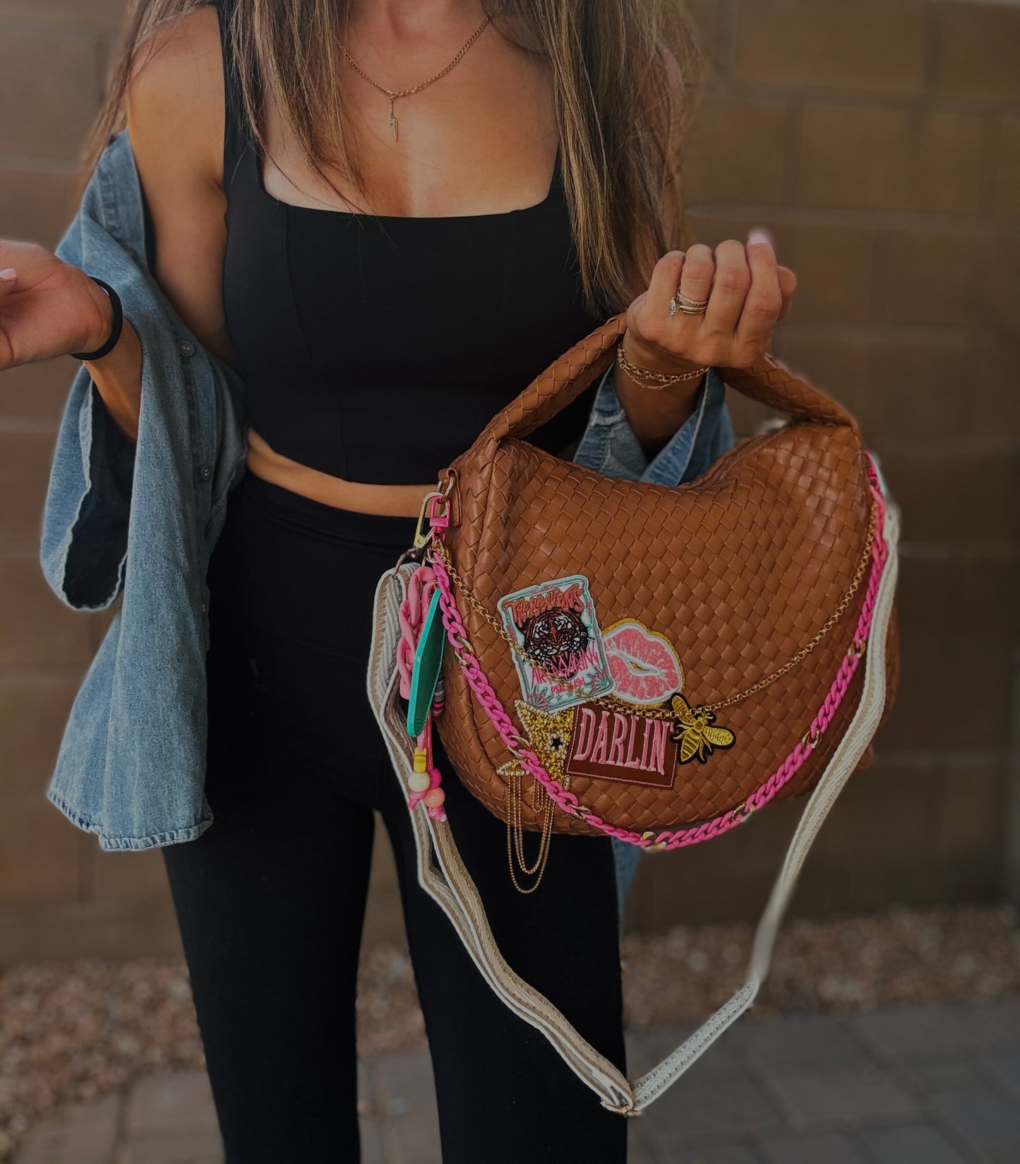 HA- PINK DARLIN psalm+ the heavens are roaring -brown bag *CHANDLER BAG**