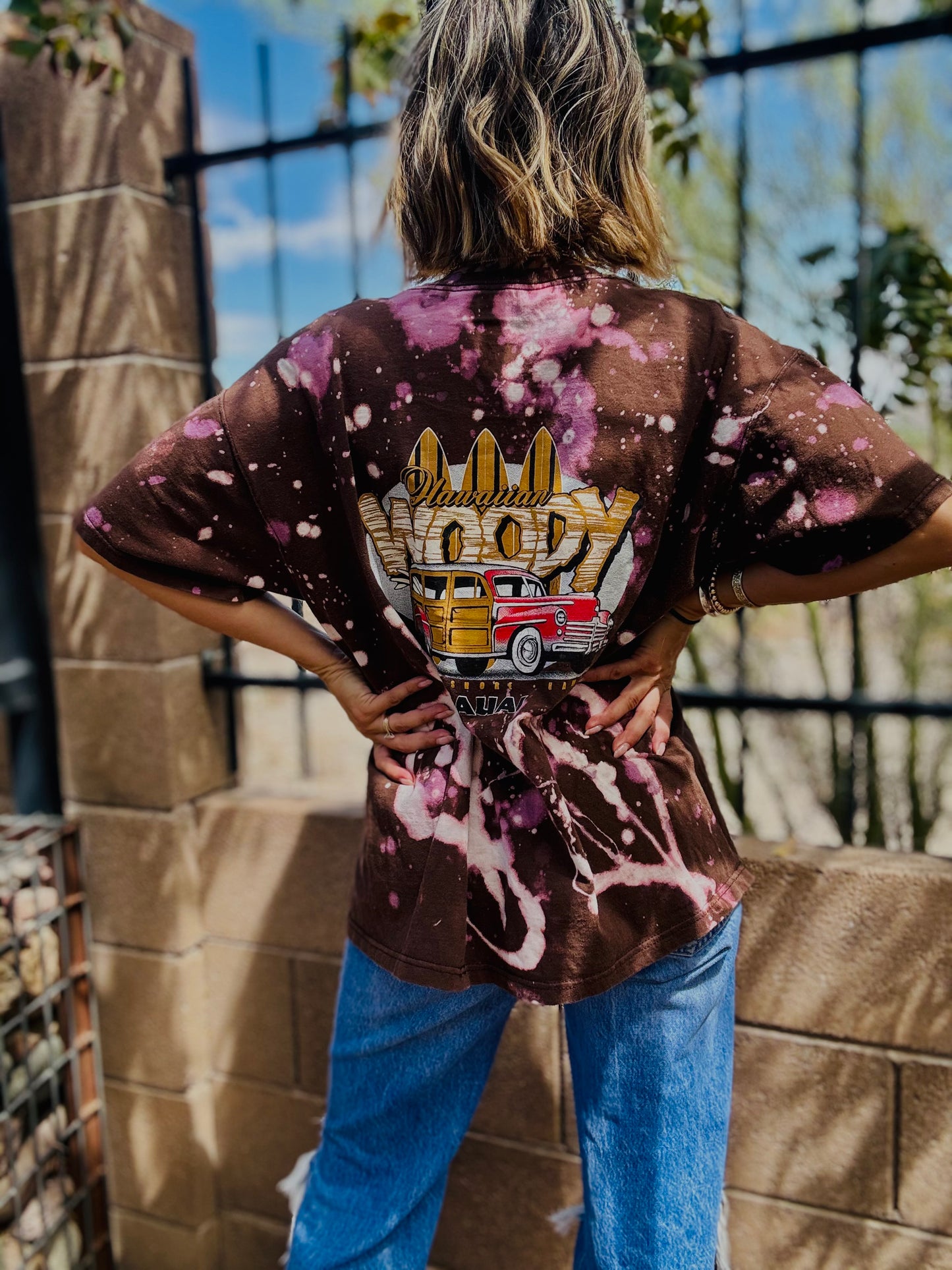 TEE-OLD WOODY +DAD KIMONO CUT LARGE CROP BOTTOM