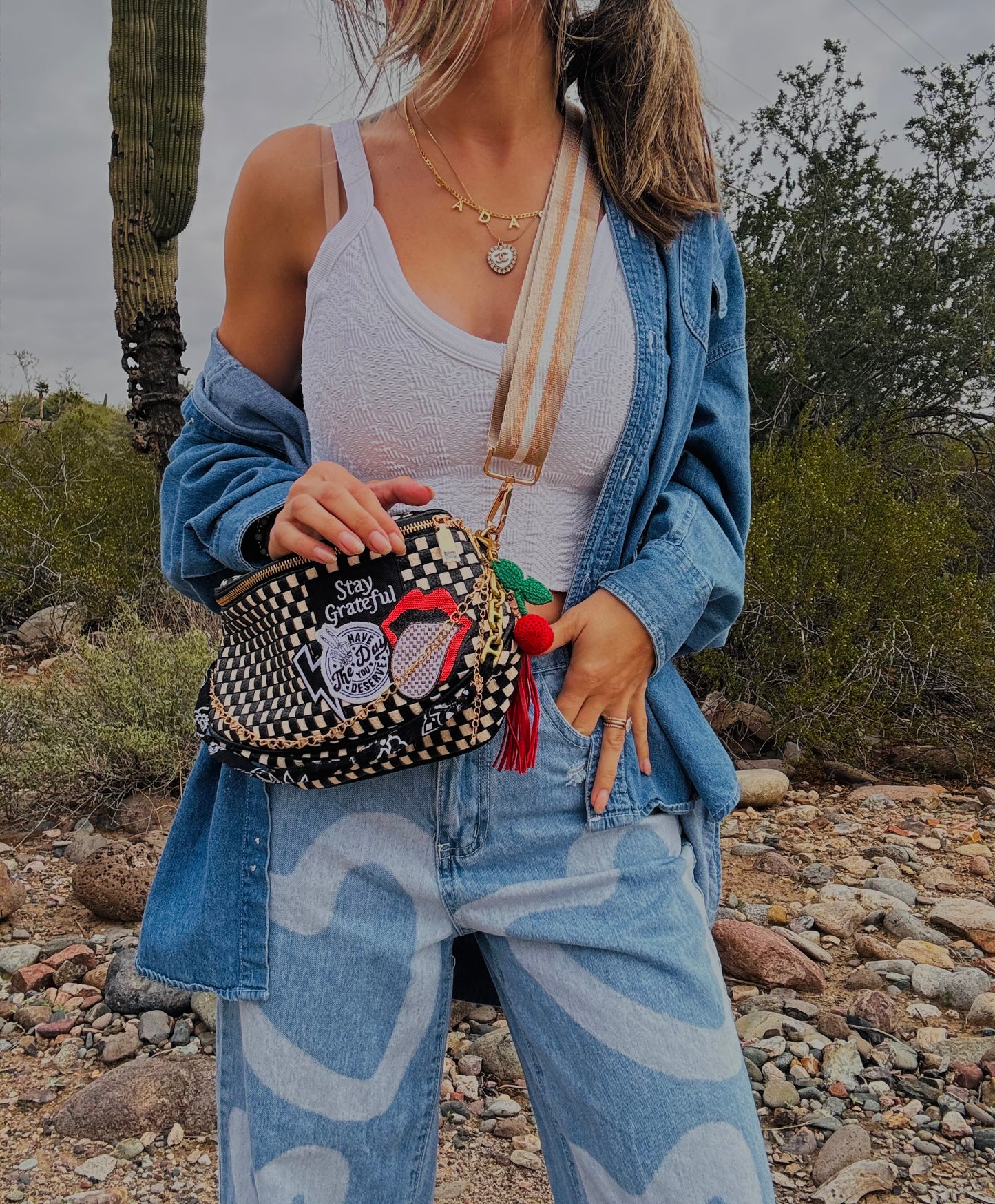 NY-day you deserve stay grateful red bombshell OG 2 +2 straps +PHOENIX BAG