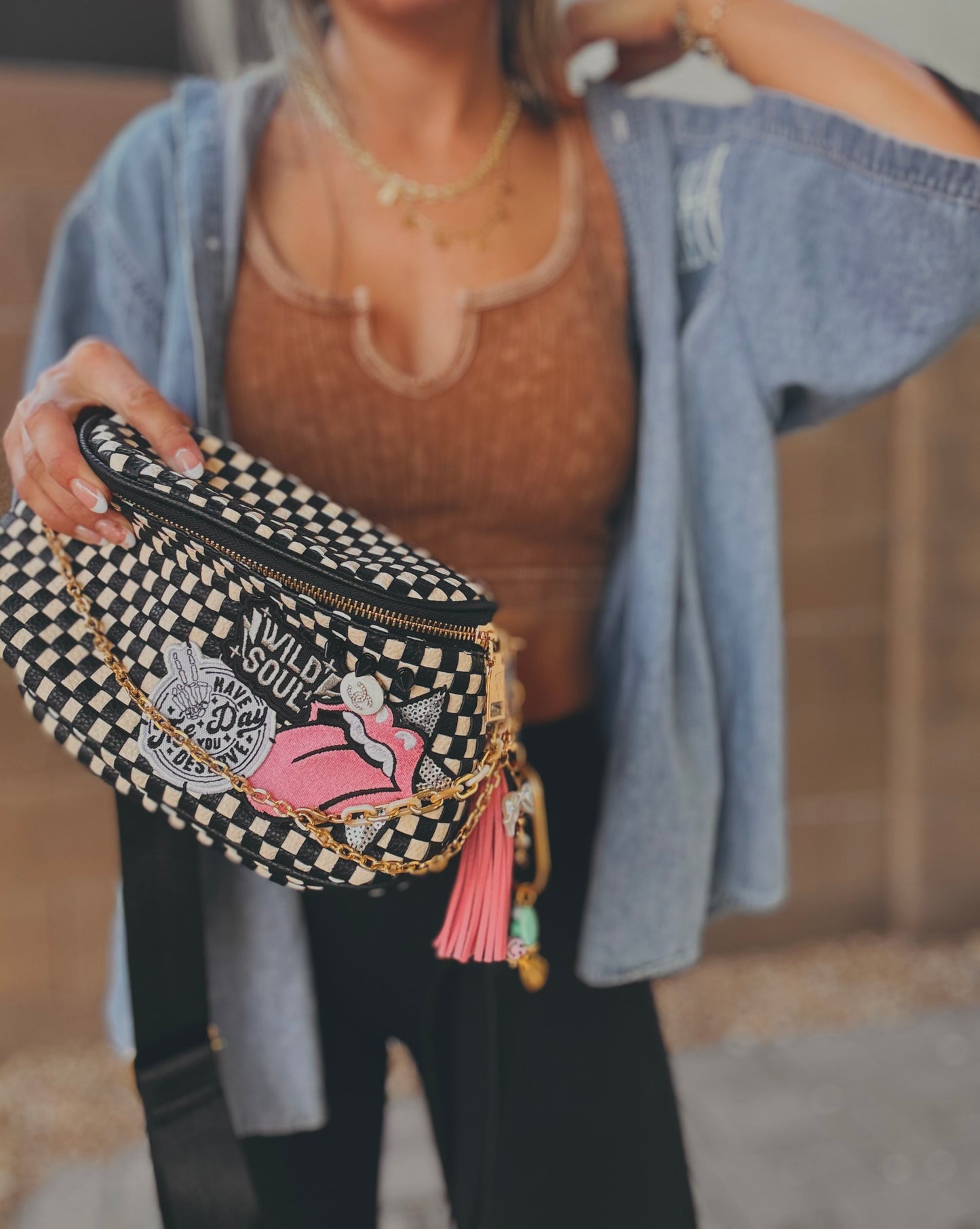 FC-day you deserve+wild soul +UPCYCLED AUTHENTIC BUTTON handmade charms OG+PHOENIX BAG