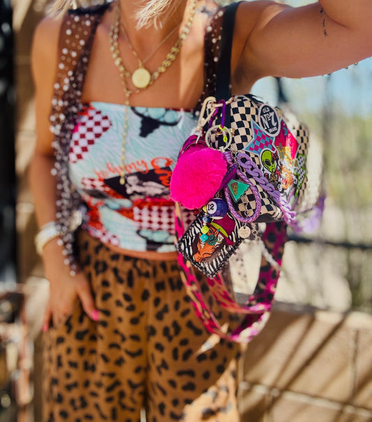 CD- Black and white neon bombshell bag+ Gilbert bag 3 straps included