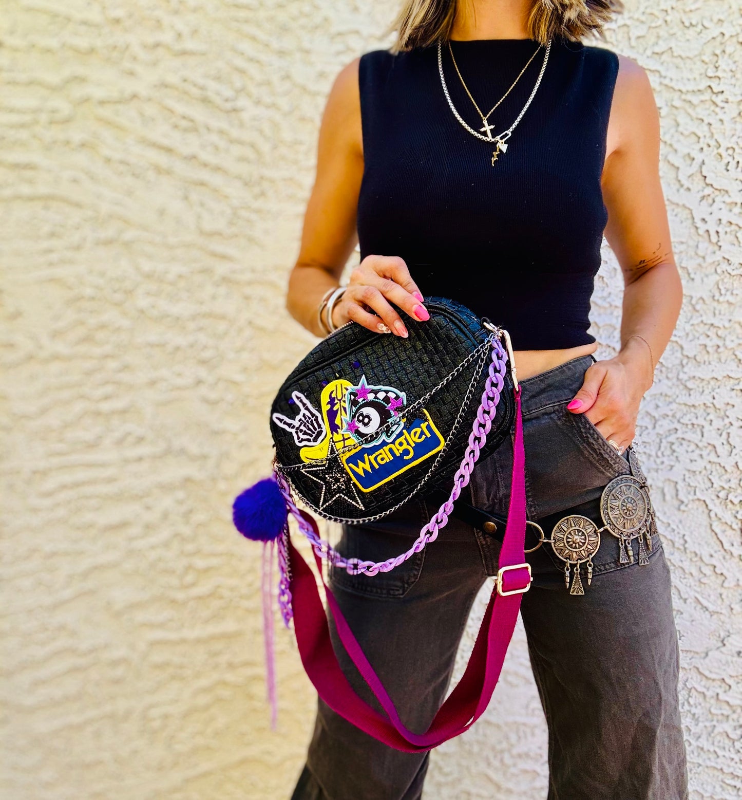 BBBC- LAVENDER NEON BADDIE-BLACK OG *Page Bag*