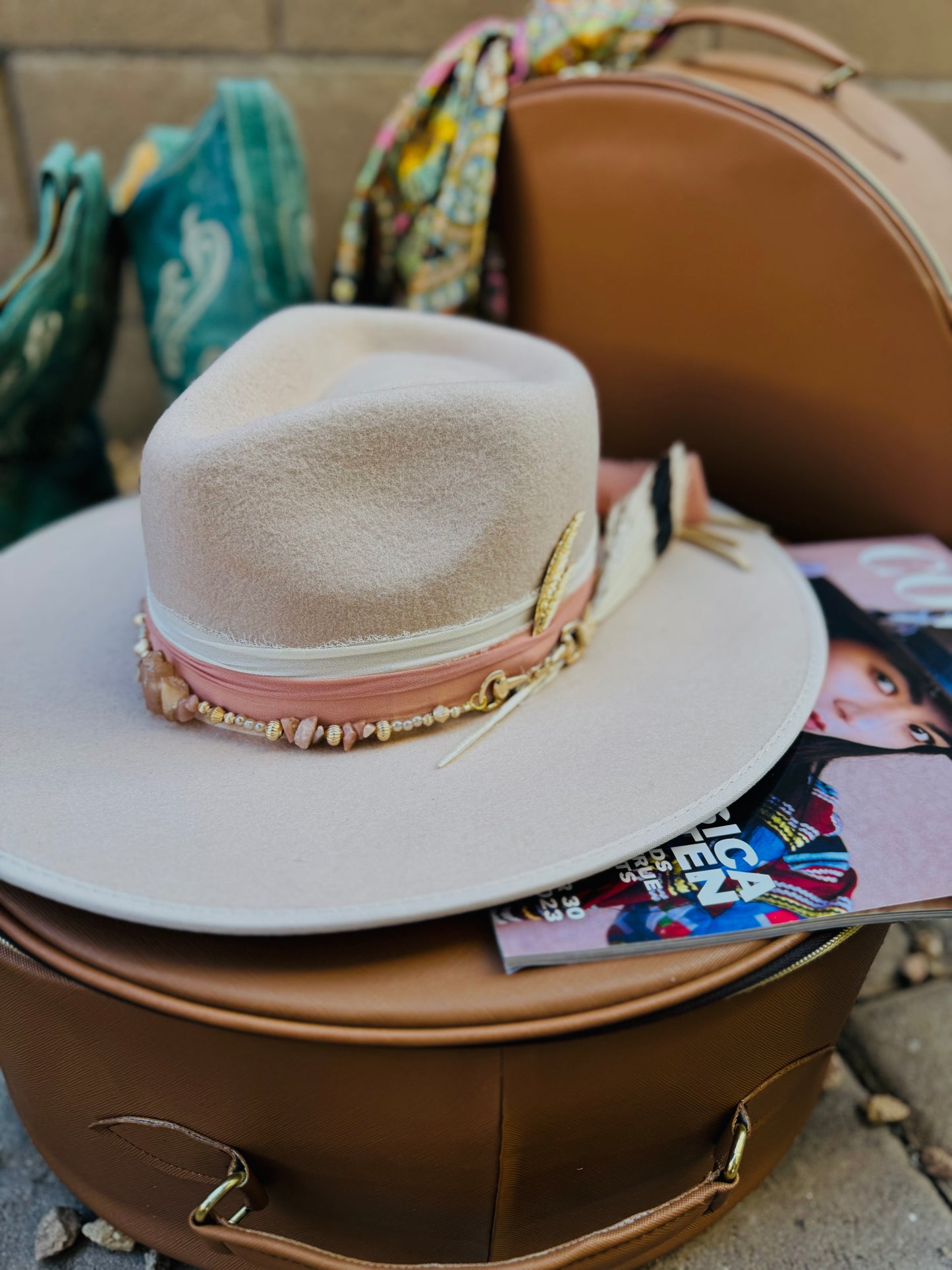 LB-Taylor Caramel Genuine Elk Hat Bands