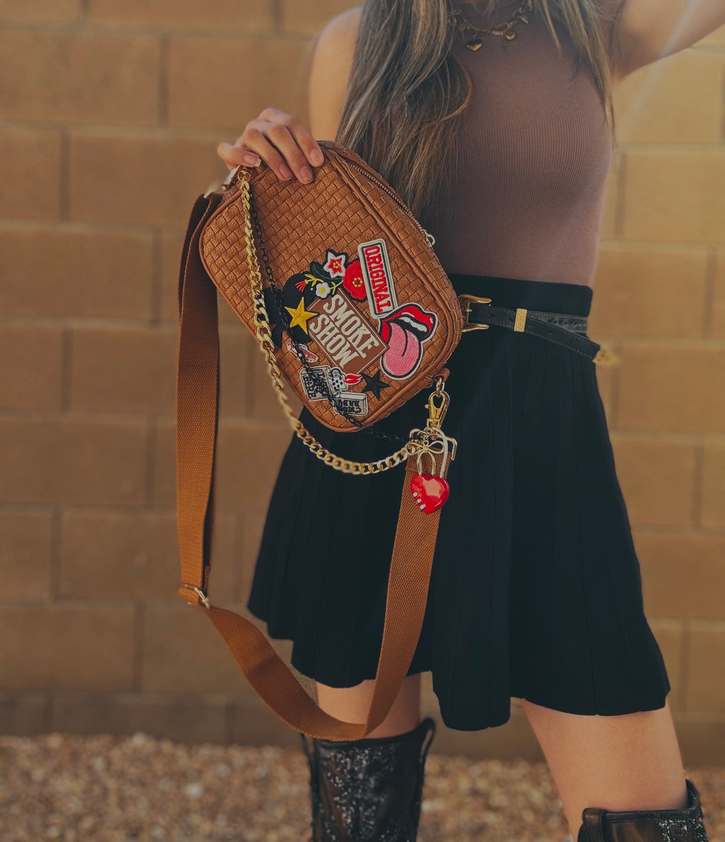 WS-smokeshow vintage original on fire vintage Premium Carmel OG+ PAGE BAG