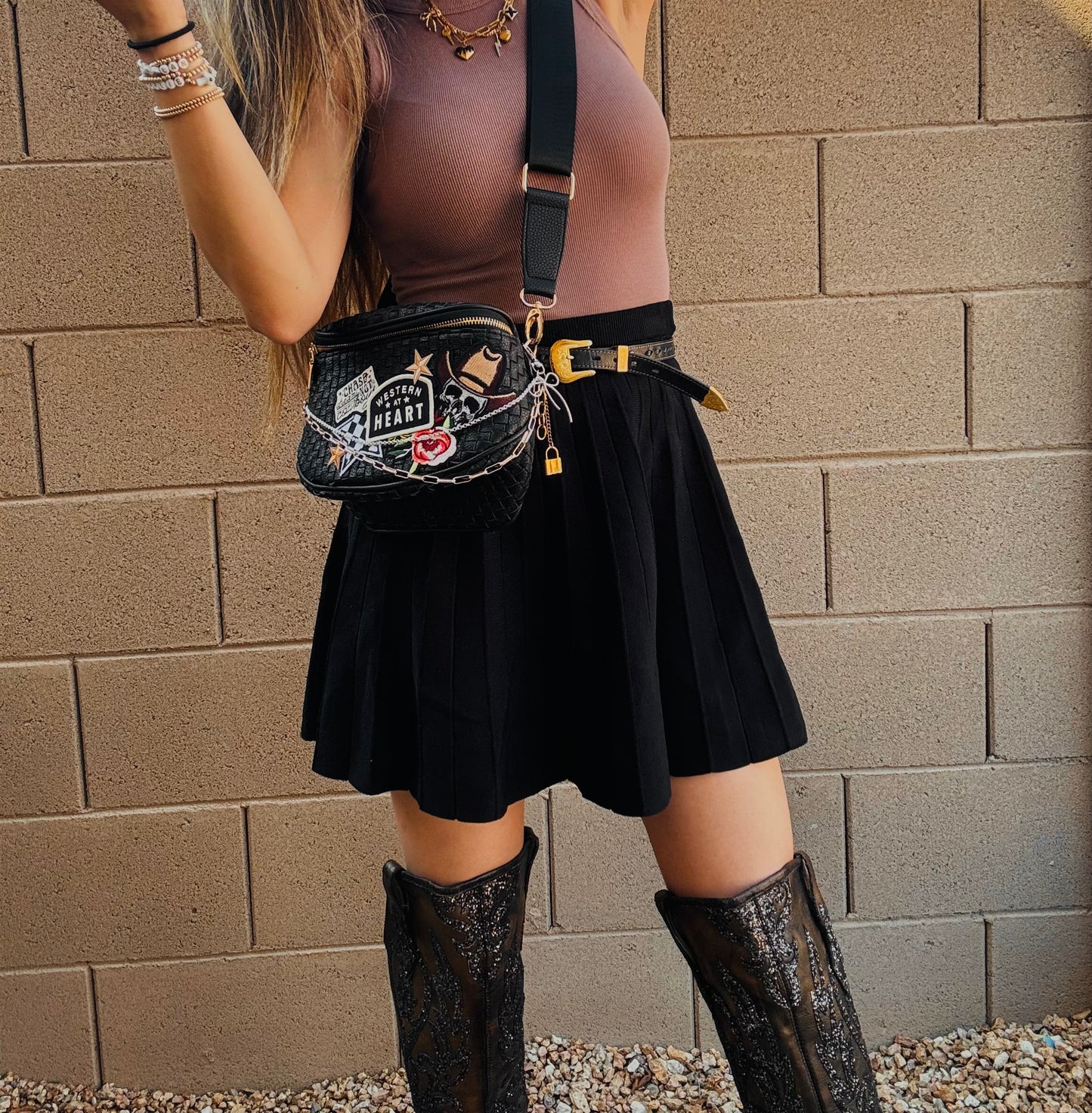 WS- western at heart chase dreams premium vintage Black OG+PHOENIX BAG