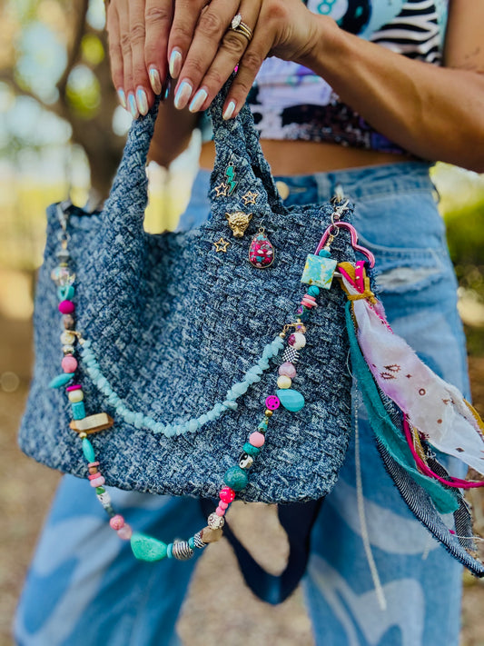 SAT- #6- LIMITED EDITION DENIM CROSSBODY TOTE