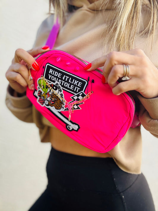BBB-ride it like you stole it retro - PINK BELT BAG