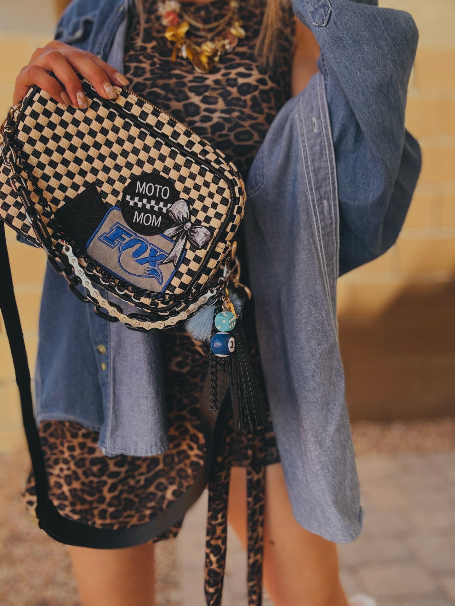 LF-MOTO MOM- black checkered OG *Page Bag*