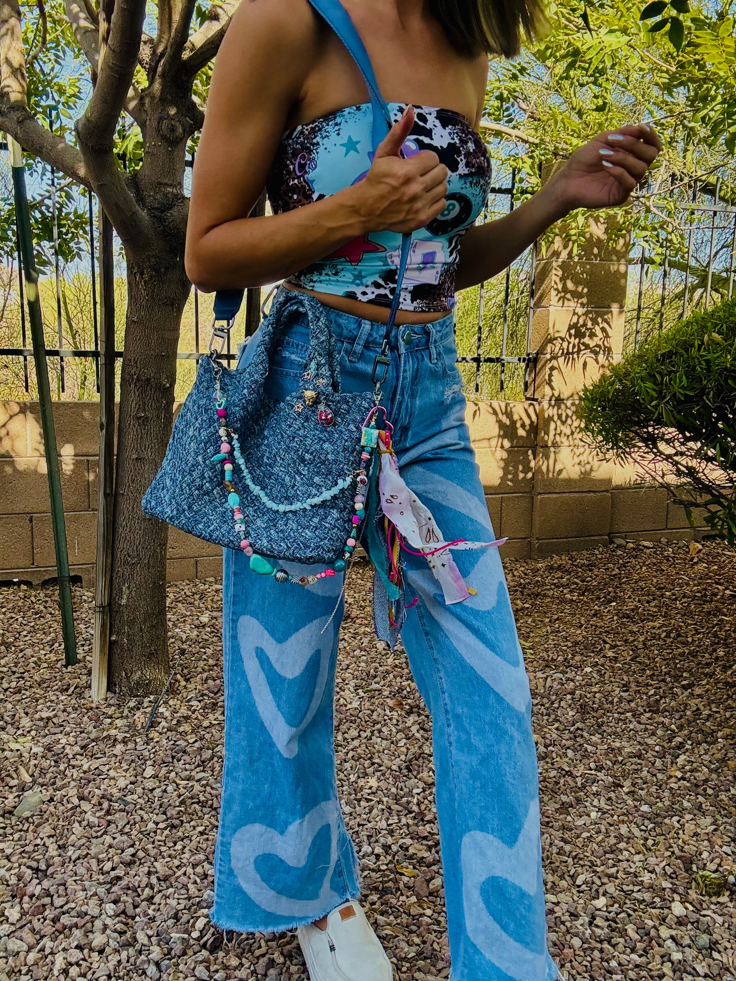 SAT- #6- LIMITED EDITION DENIM CROSSBODY TOTE