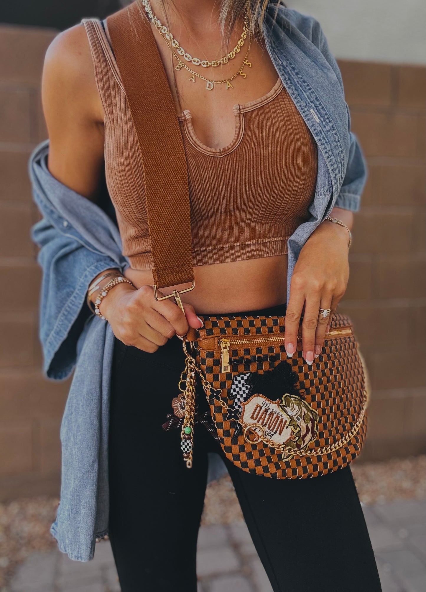 FC-my give a damn is busted+handbeaded charms+ SEDONA BAG