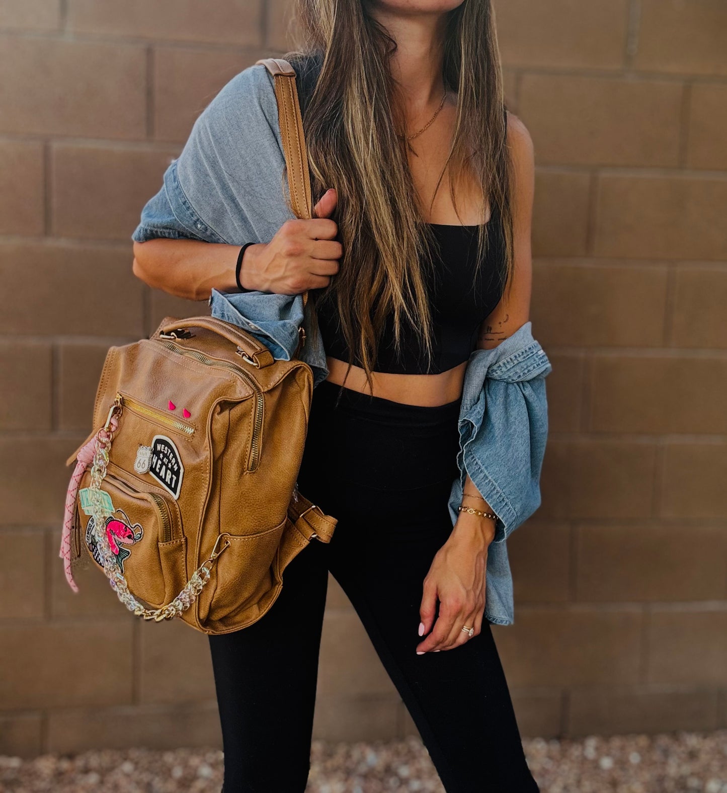HA- western at heart wrangle turquoise babe -tan *PAYSON BAG**