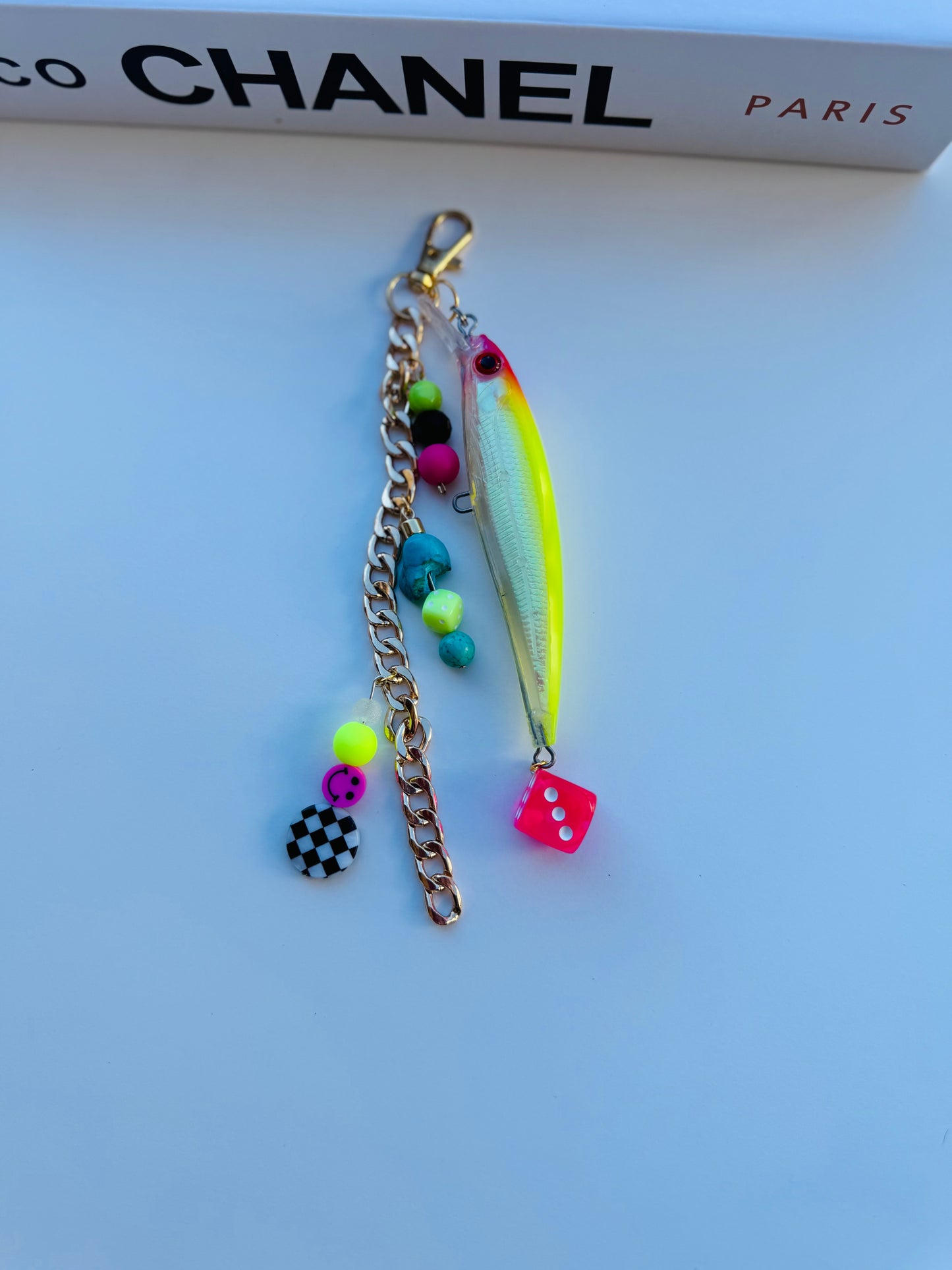 BFS- Handmade beaded fish purse charm 4