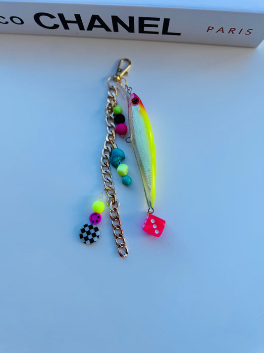 BFS- Handmade beaded fish purse charm 4
