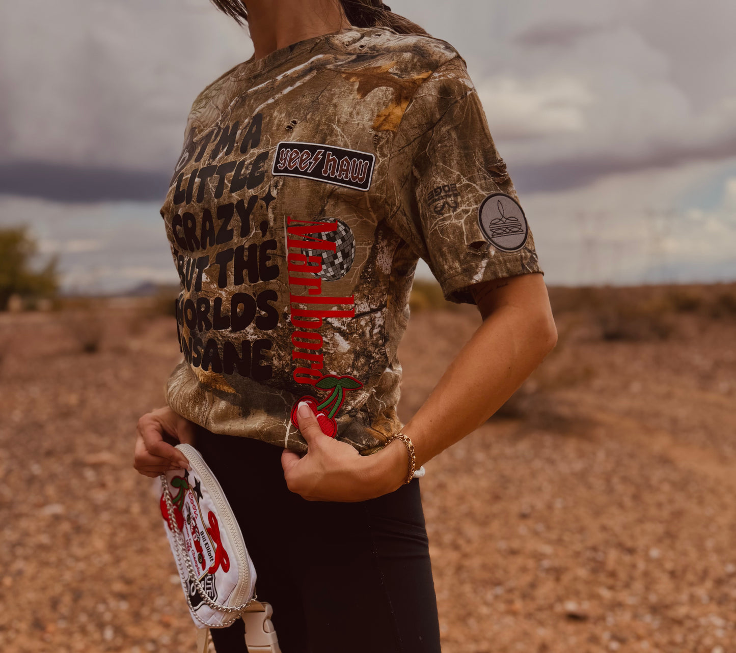VT-I’m a little crazy but the worlds insane - REALTREE CAMO TSHIRT