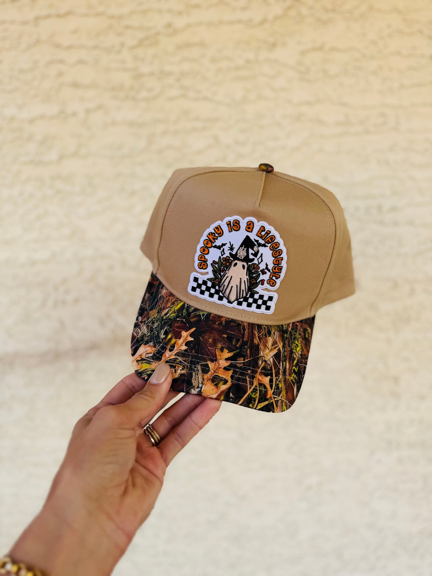 BOO-spooky is a lifestyle checkered -vintage canvas CAMO snapback