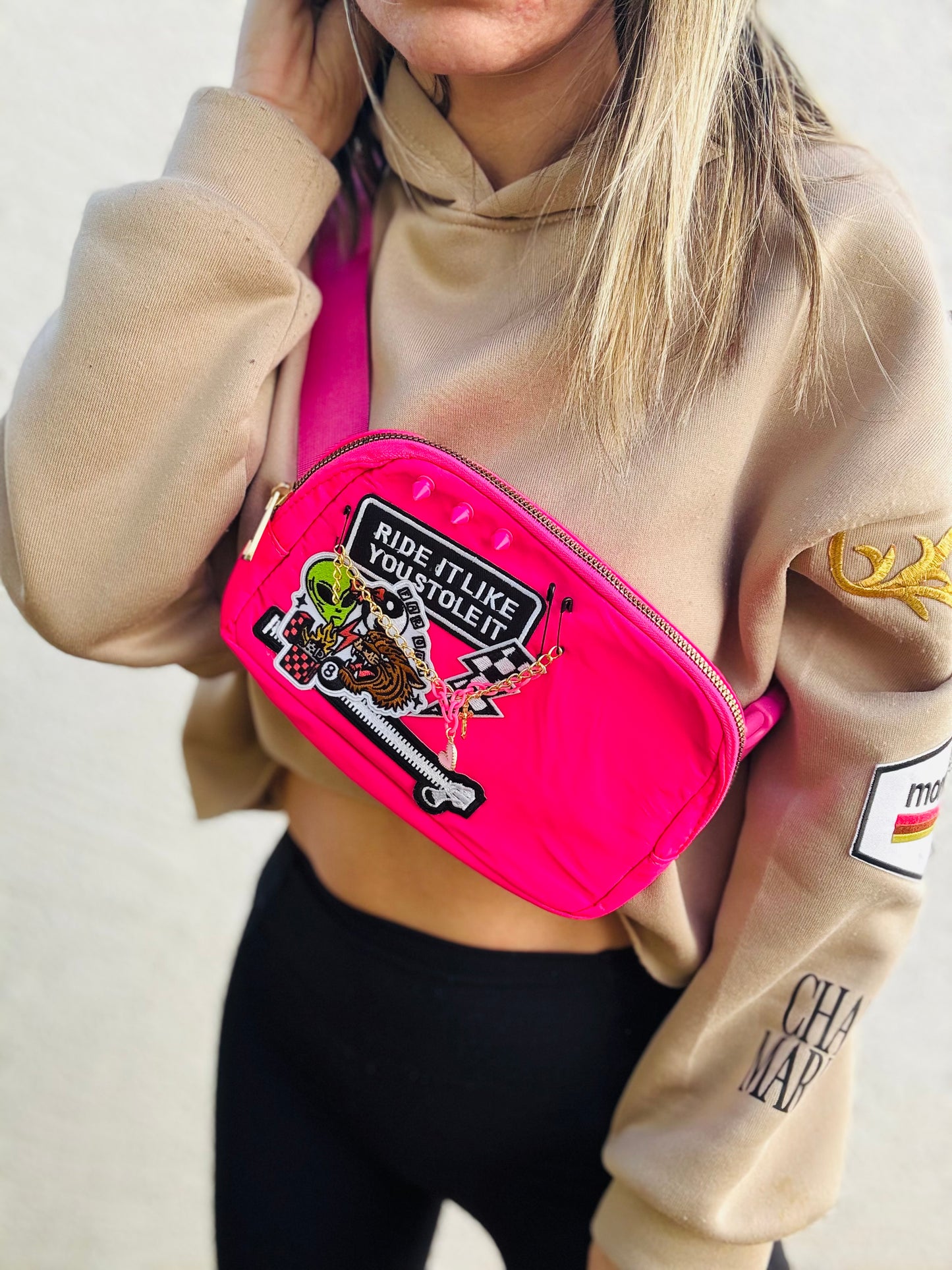 BBB-ride it like you stole it retro - PINK BELT BAG