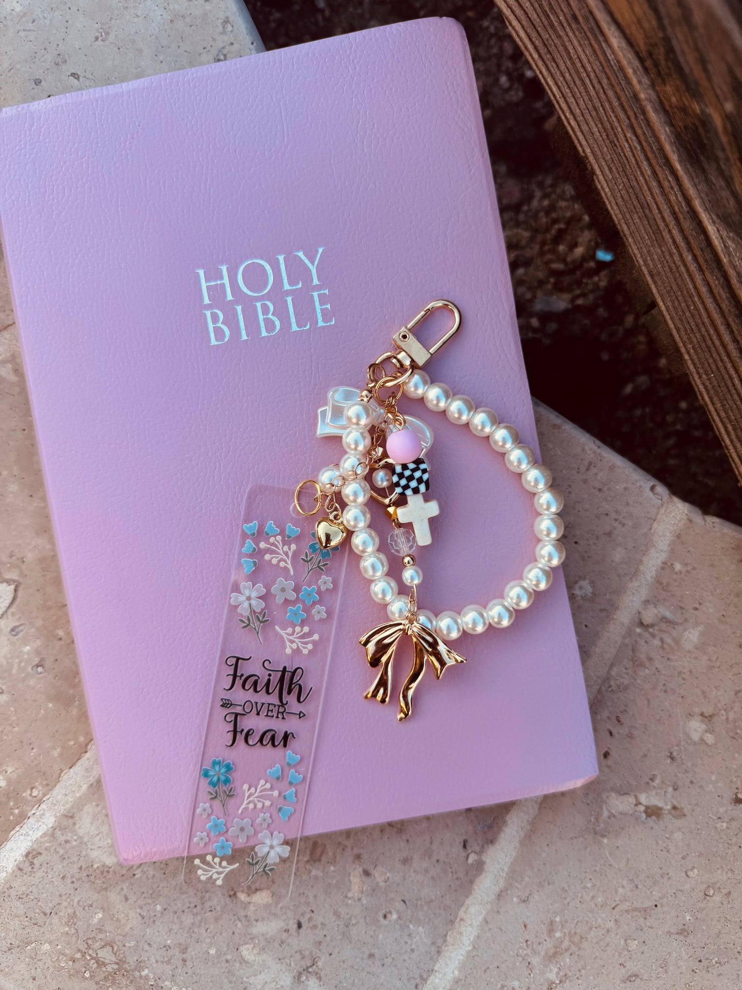 BBC-BIBLE VERSE +hand beaded+ faith over fear3