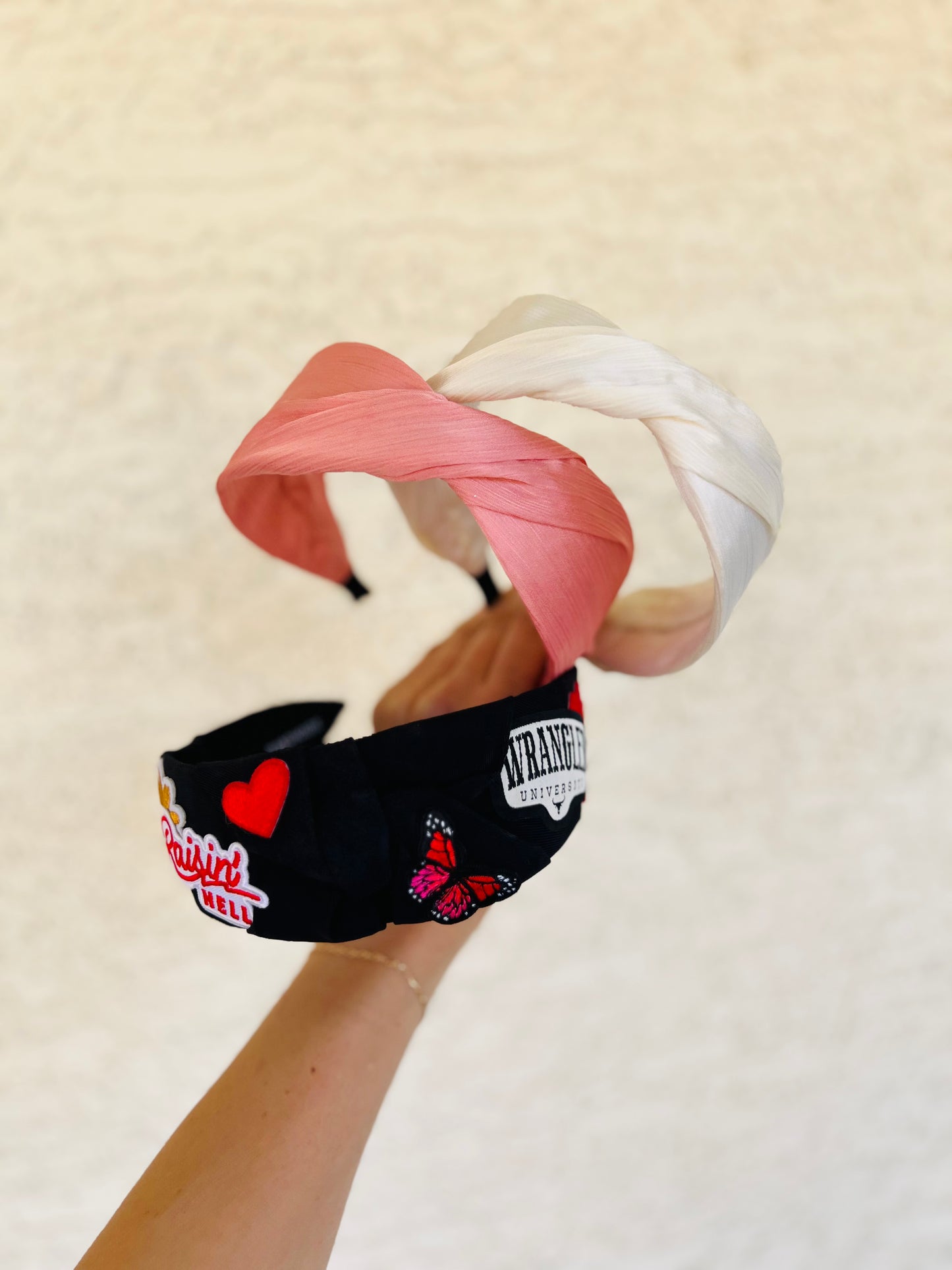 Wranglin And raisin hell headband
