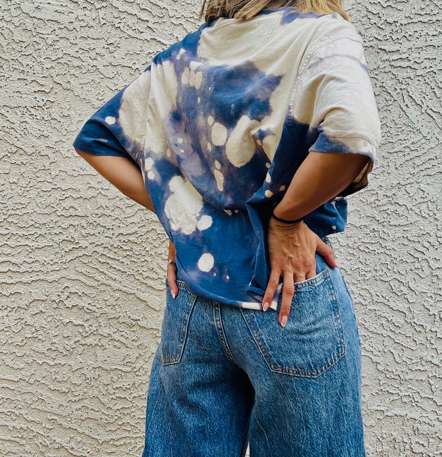 NUM-stitched wranglin concho+ blue Tshirt MEDIUM
