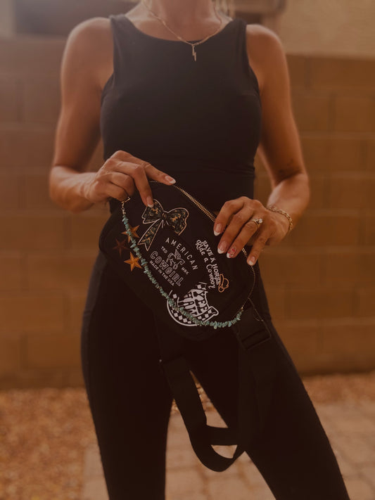 BB-American Cowgirl - Black BELT BAG