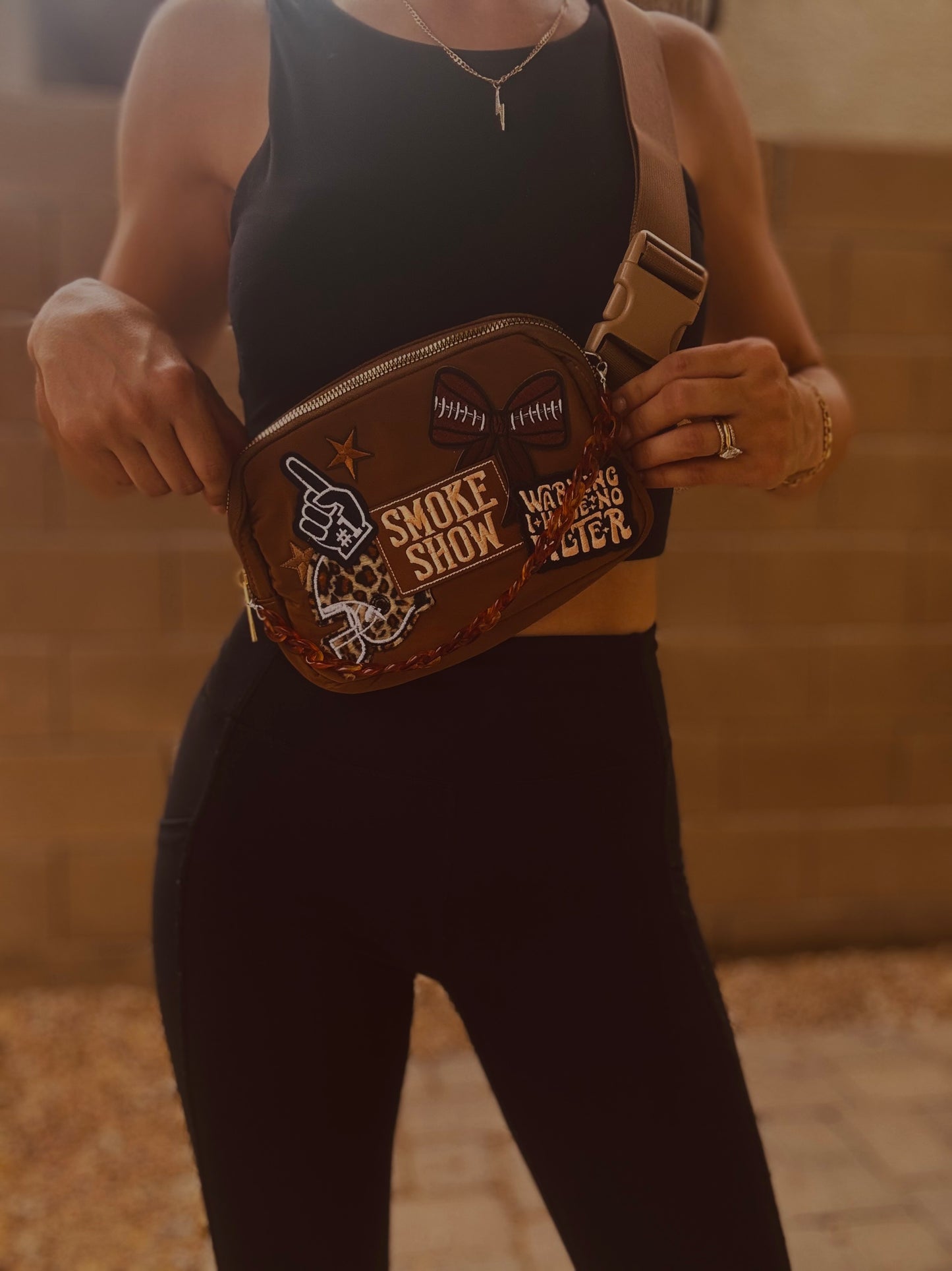 BB-SMOKESHOW football have no filter - Brown BELT BAG