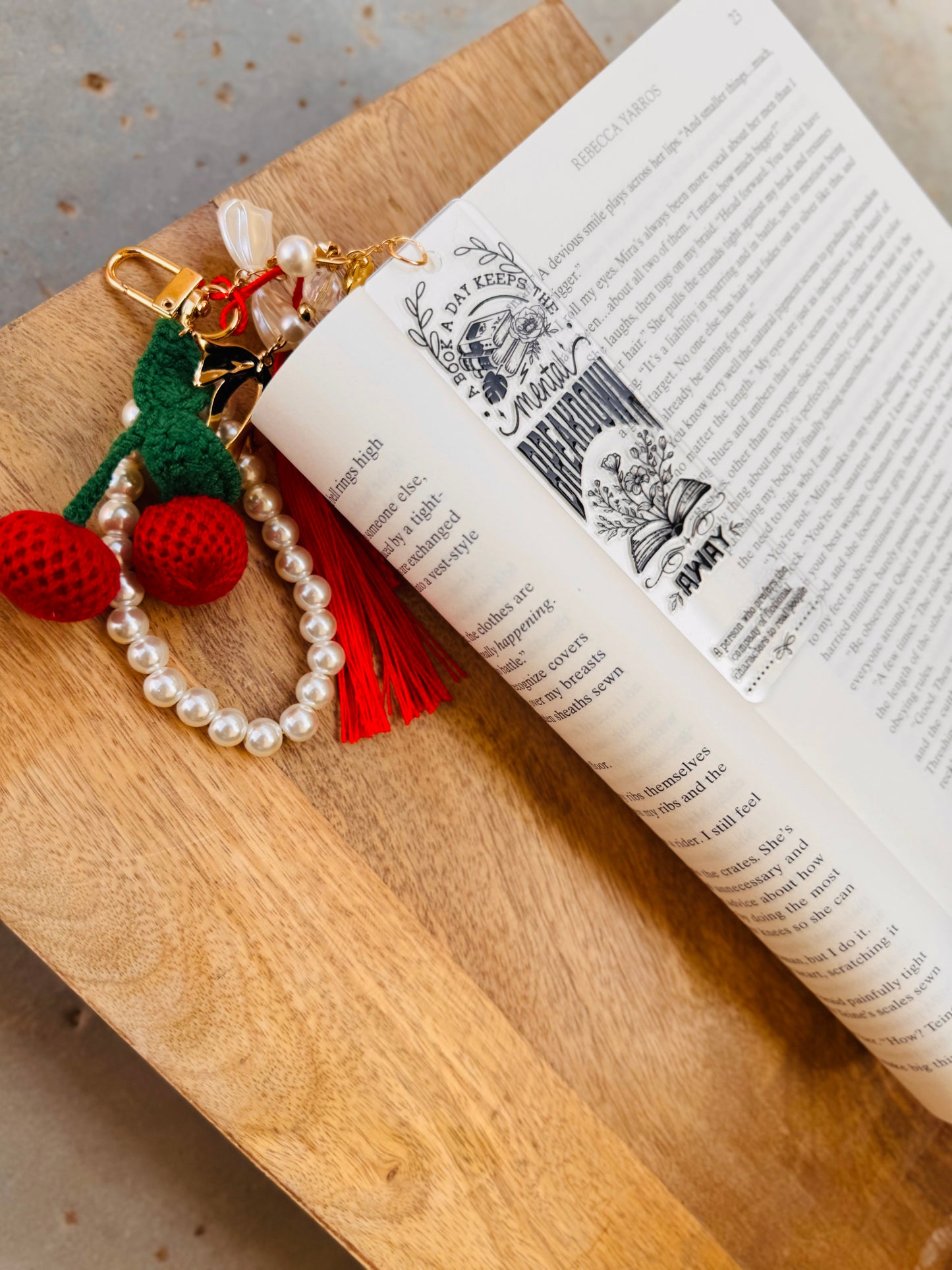 BBC-a book a day keeps the mental breakdown away+  red cherries
