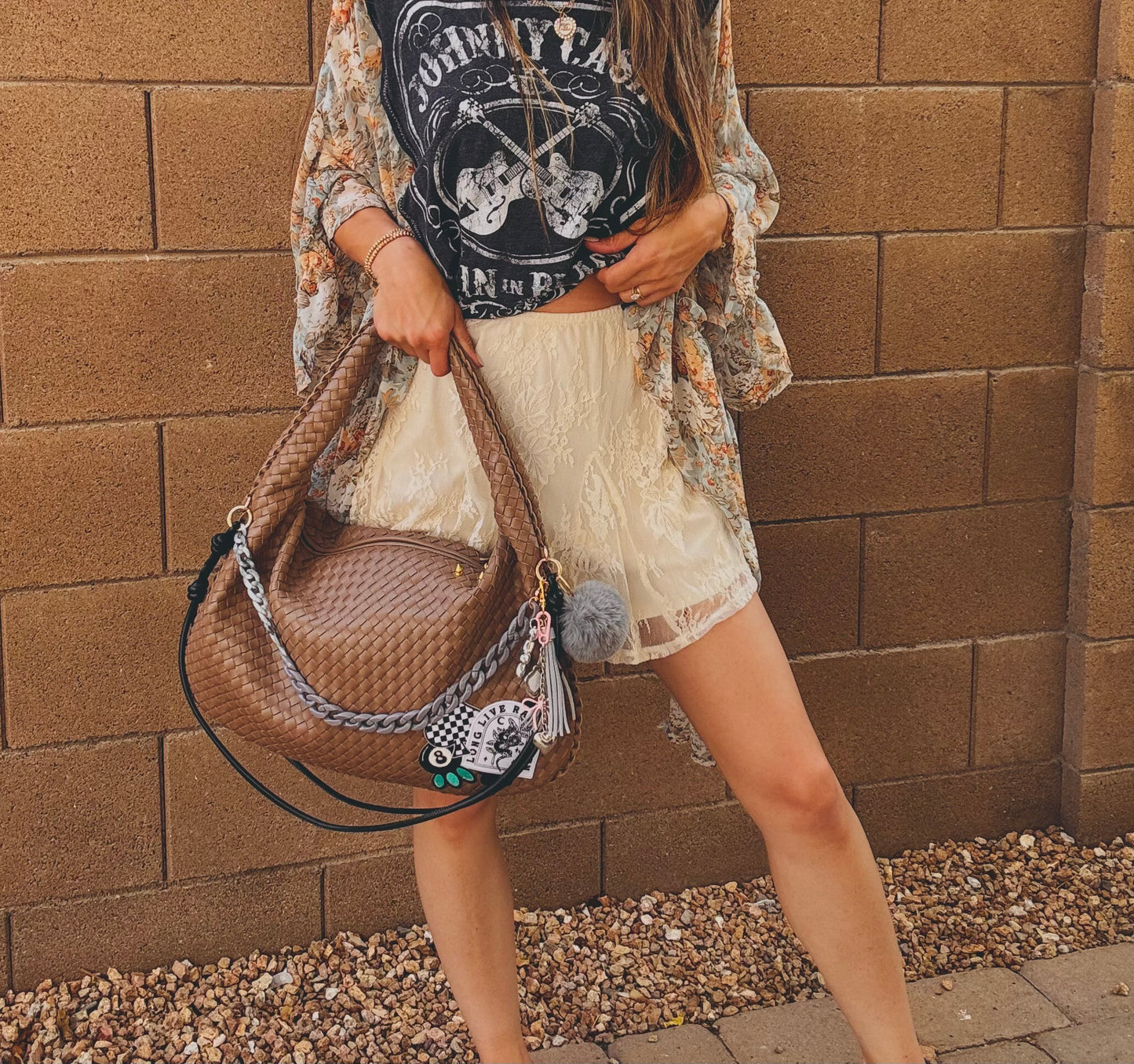 OO-RAD WOMEN EIGHT BALL CHECKERED SPADE- XL Chandler inspired- crossbody strap included