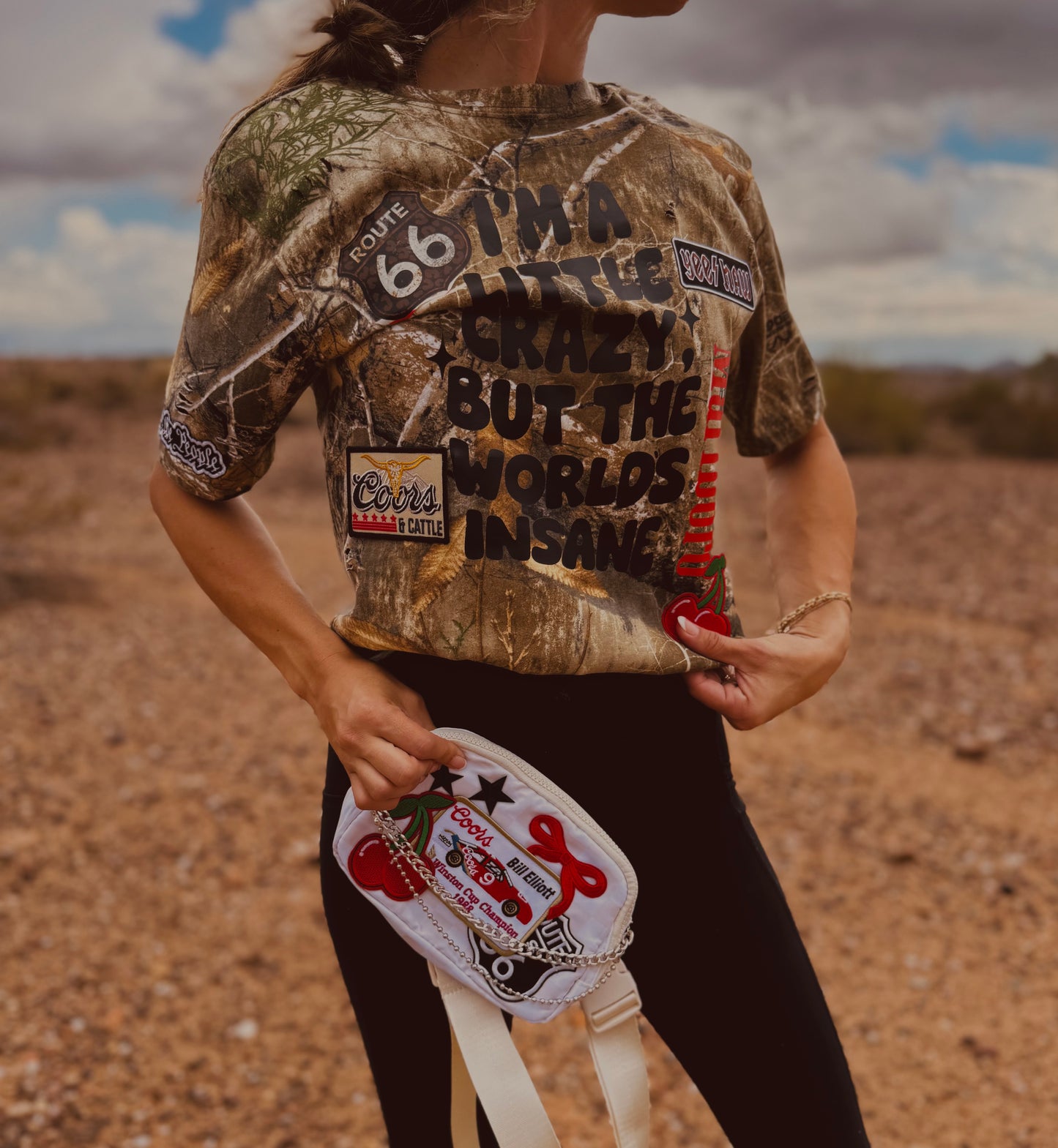 VT-I’m a little crazy but the worlds insane - REALTREE CAMO TSHIRT