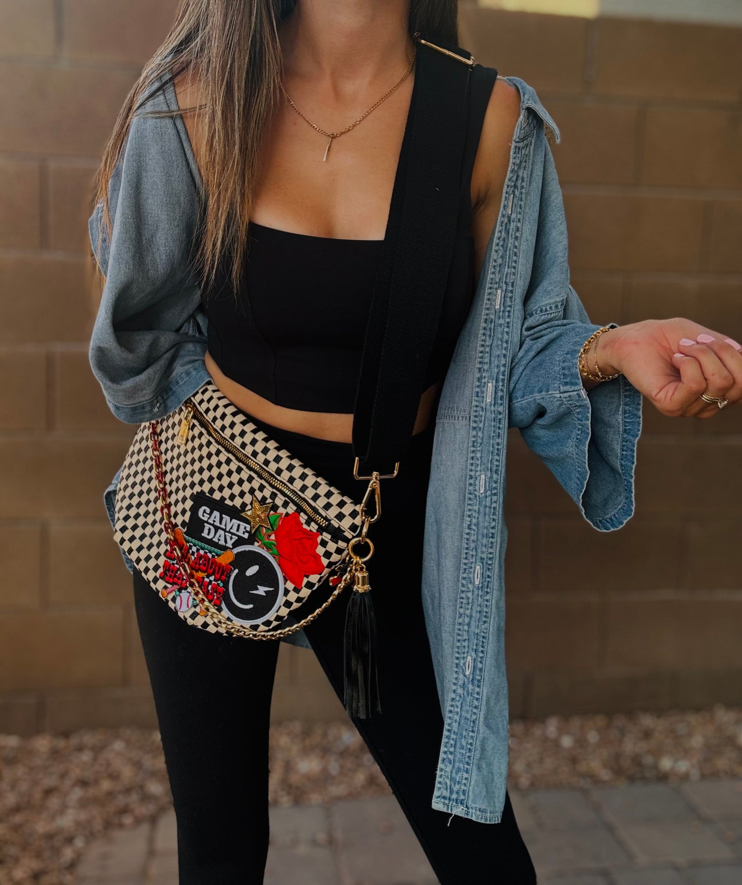 HA-game day baseball all about that base +SEDONA BAG