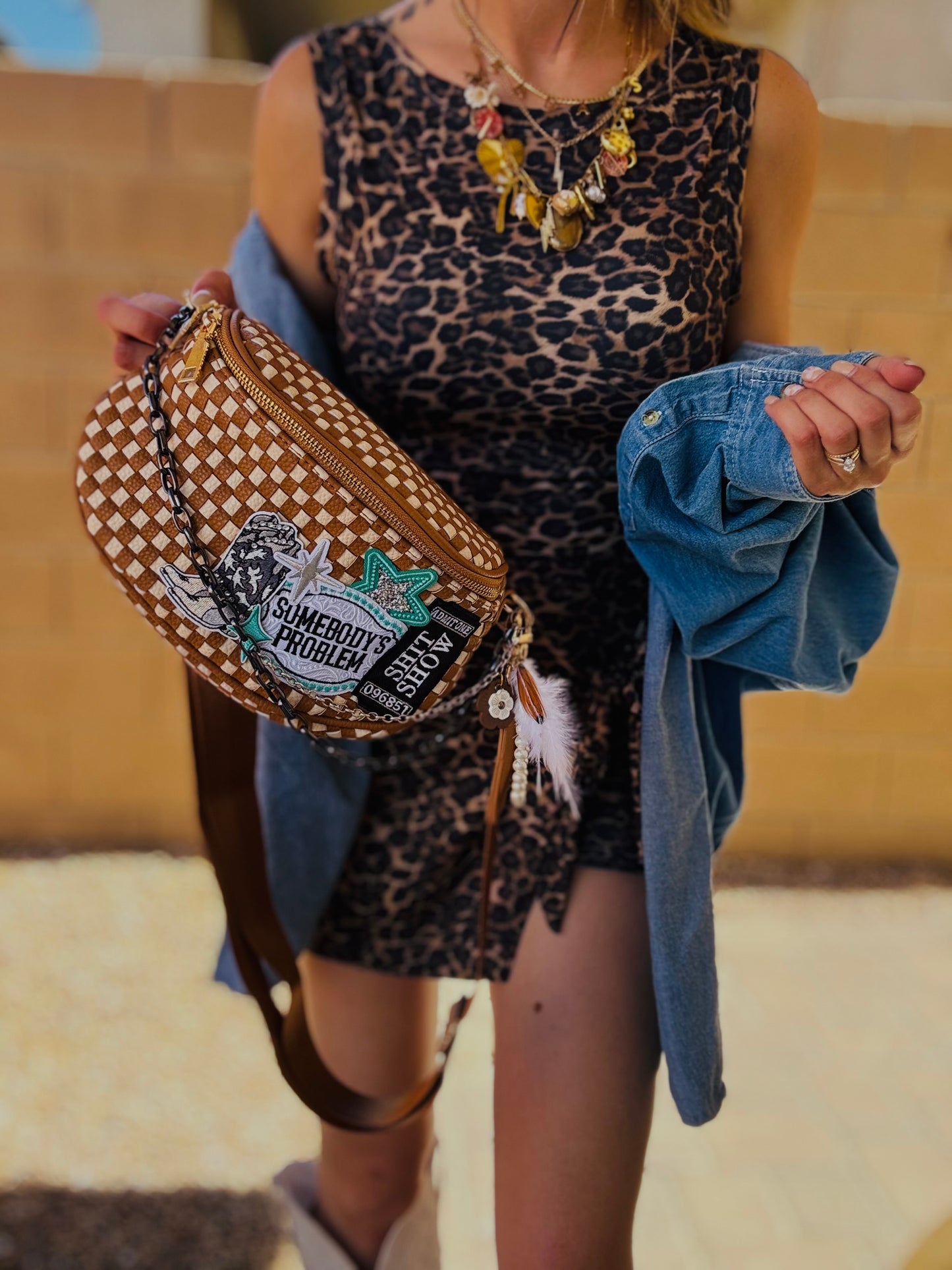 LF-somebody’s problem shit show, turquoise, cowgirl+tan checkered OG+PHOENIX BAG