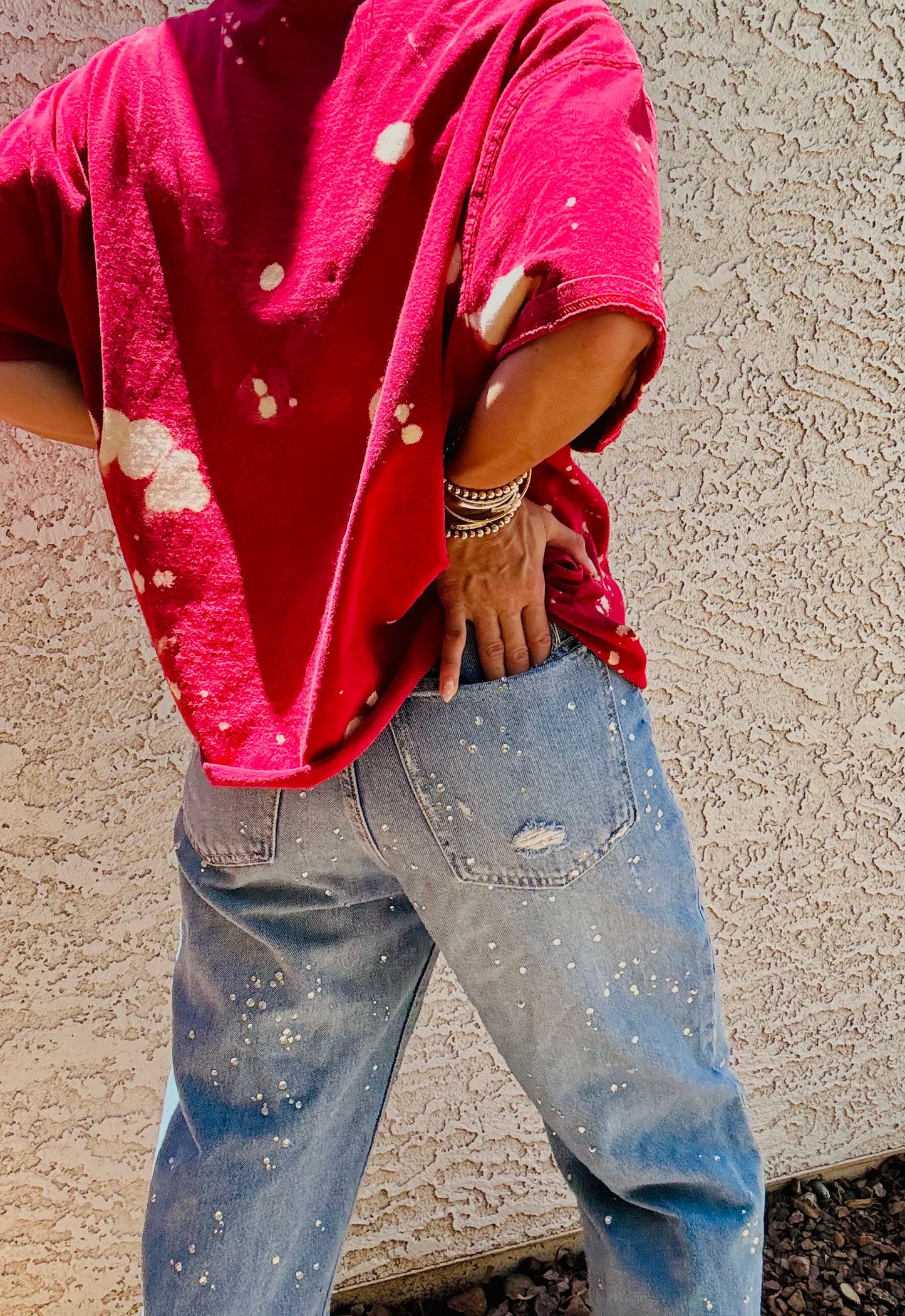 TEE- red bombshell POCKET SHIRT - MENS 2XL CUT