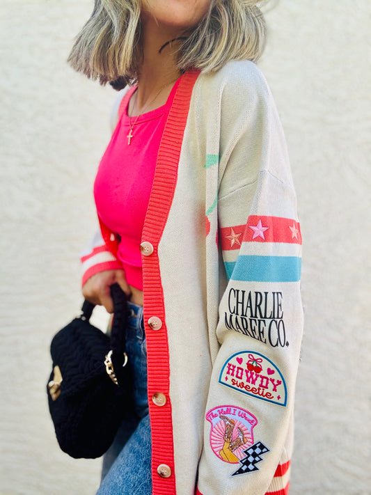 BBH-CHERRY BOMBER CARDIGAN +howdy sweetie to the hell I won’t + CM CO. babes