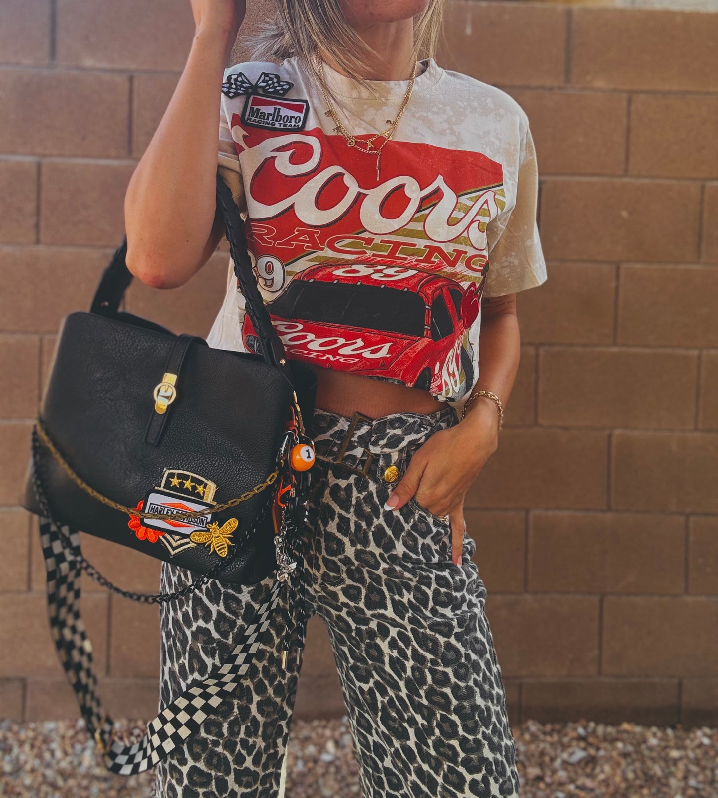 VT- vintage race babe - crème TSHIRT