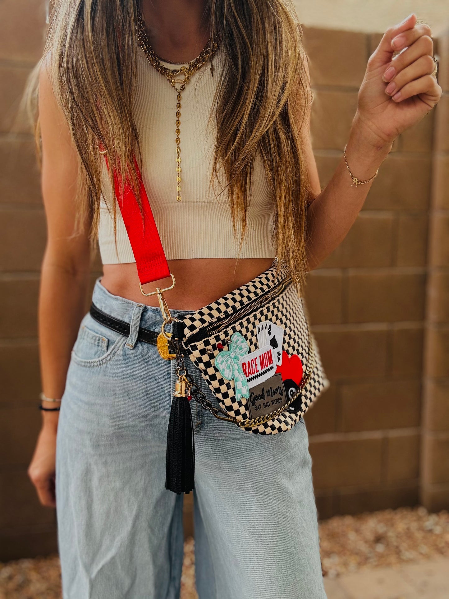 BF- race mom  + good mom bad words vintage patch  +SEDONA BAG