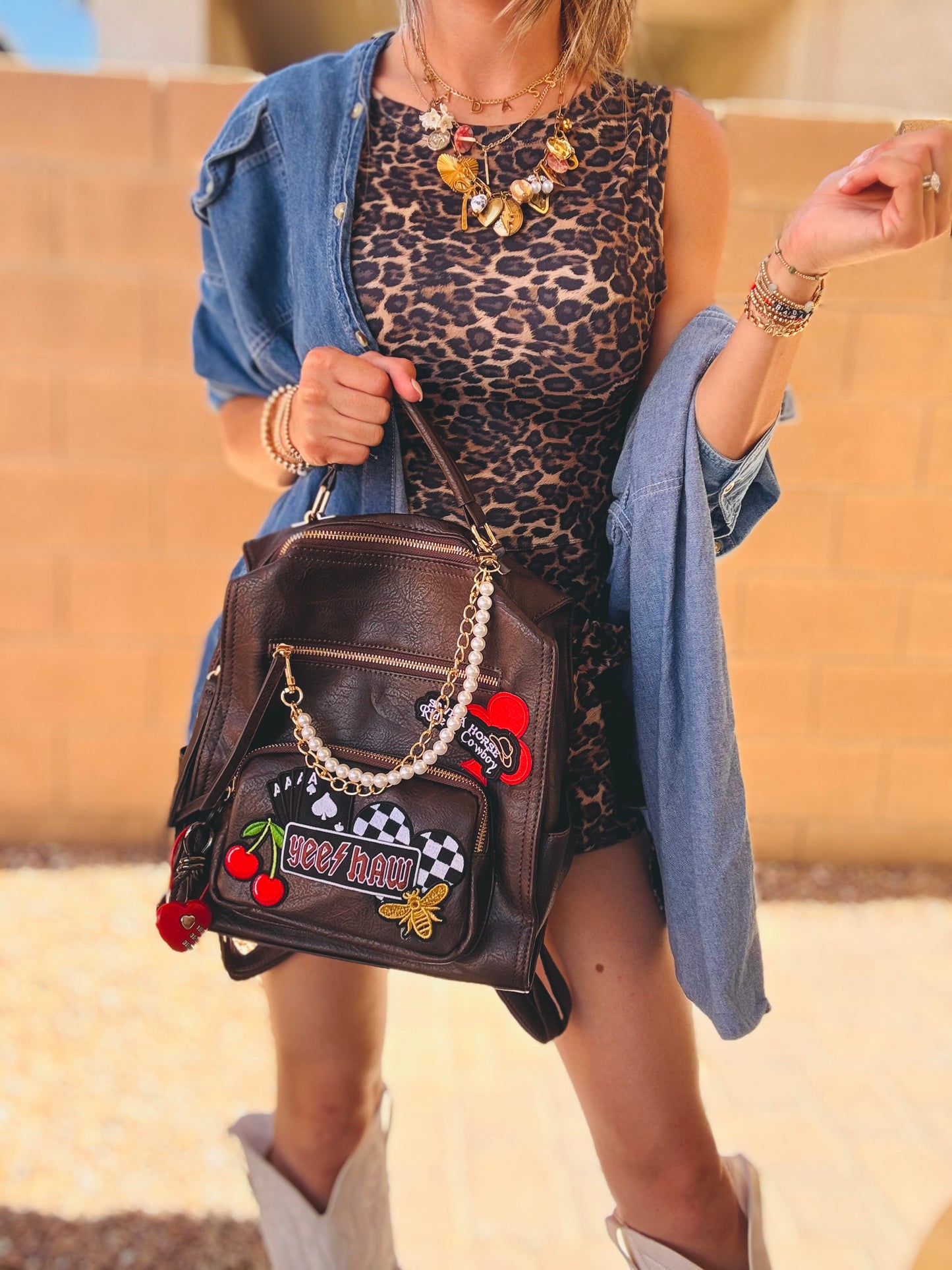 LF-YEEHAW Save a horse ride, a cowboy + chocolate leather  *PAYSON BAG**