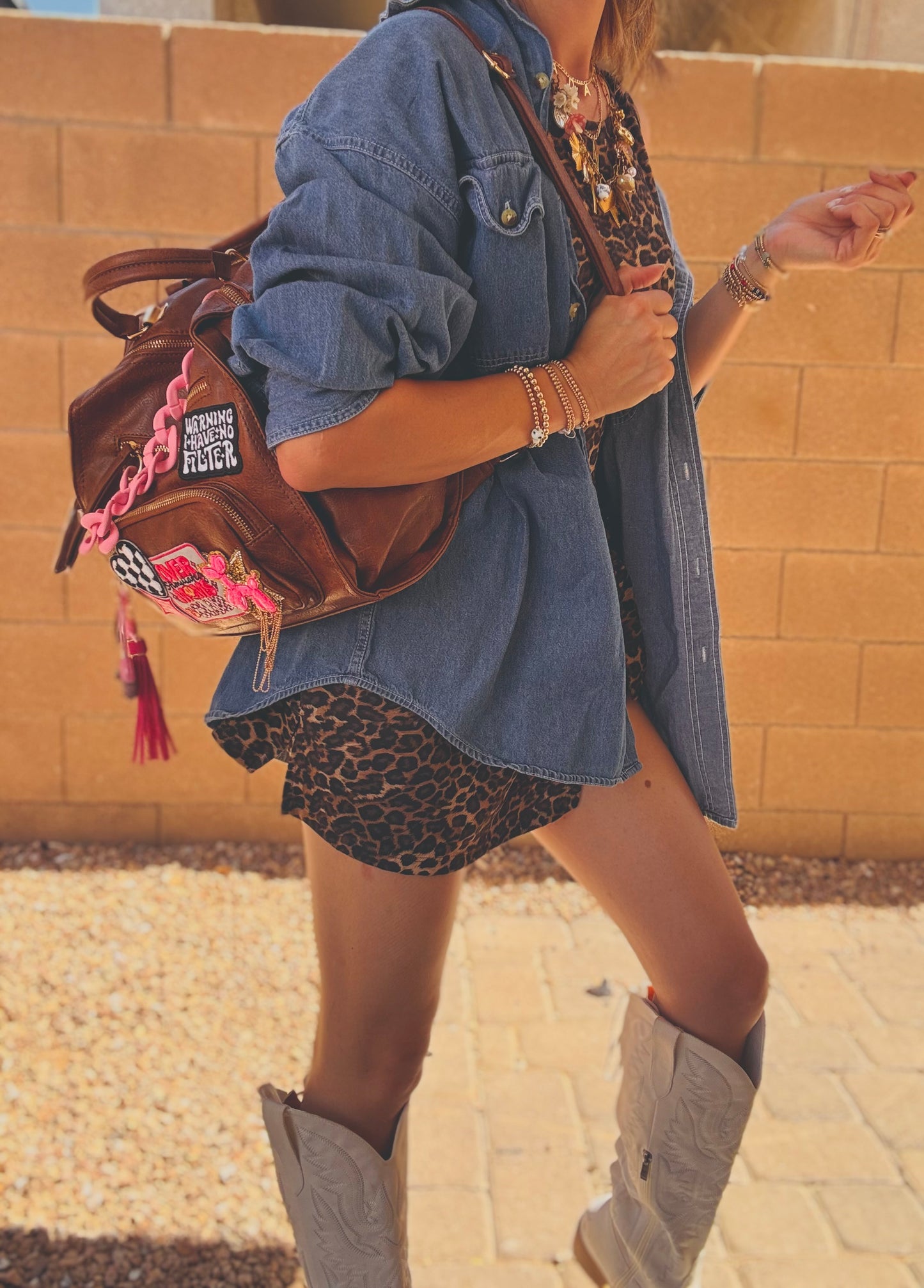 LF-warning I have no filter + Overstimulated, mom+ chocolate leather  *PAYSON BAG**