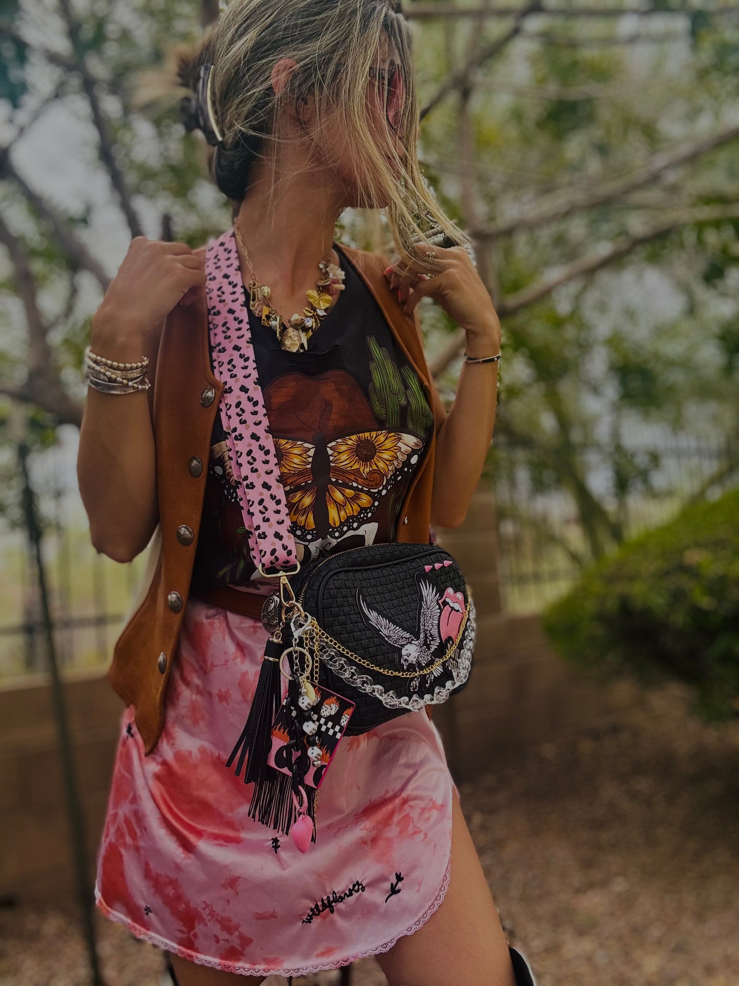 CO- PINK EAGLE -*Page Bag* 2 STRAPS INCLUDED 3 ways to wear