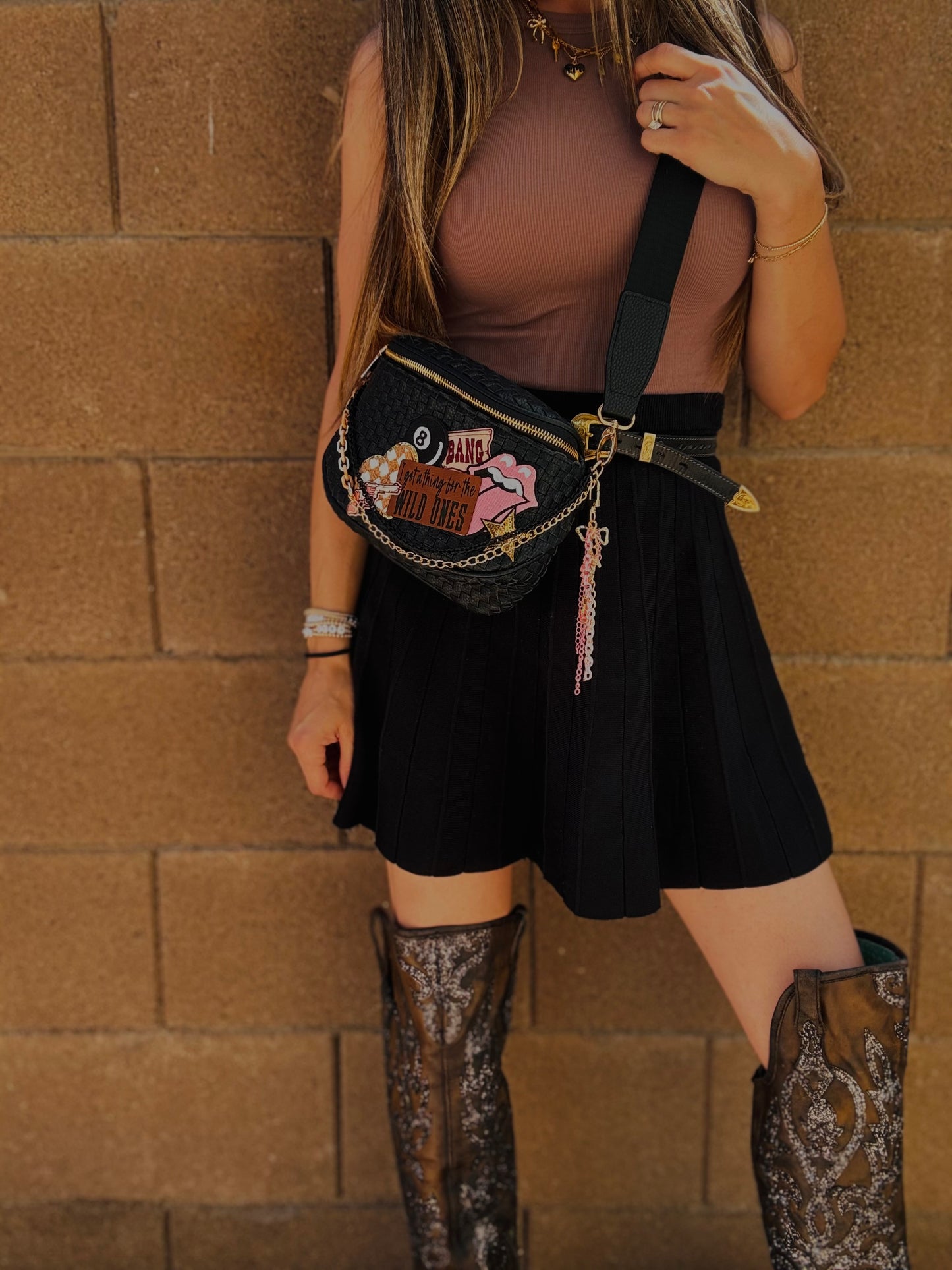WS-wild ones 8ball bang bang checkered bolt vintage Black OG+PHOENIX BAG