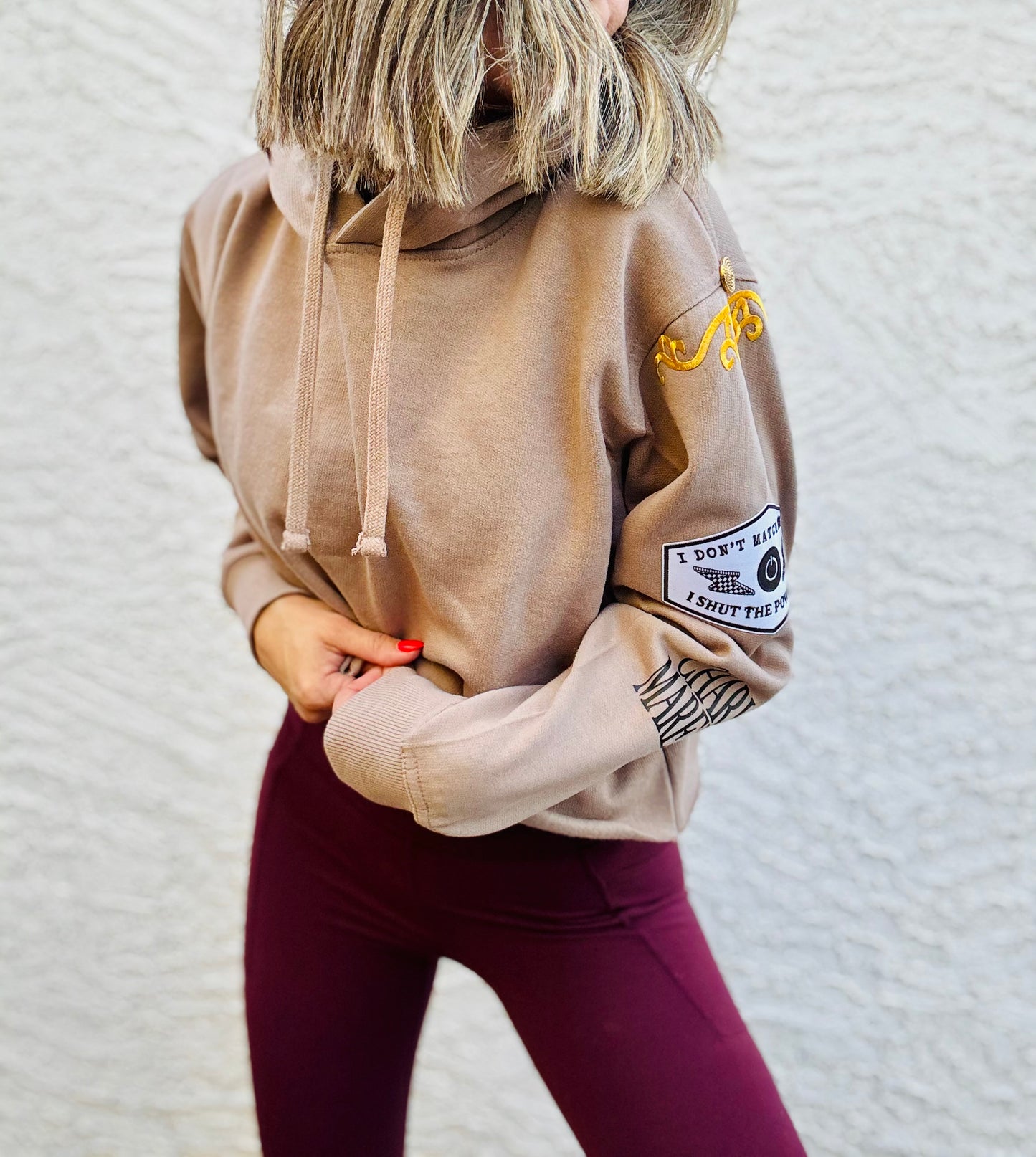 BBH-Betty Button Hoodie-Tan MATCH ENERGY