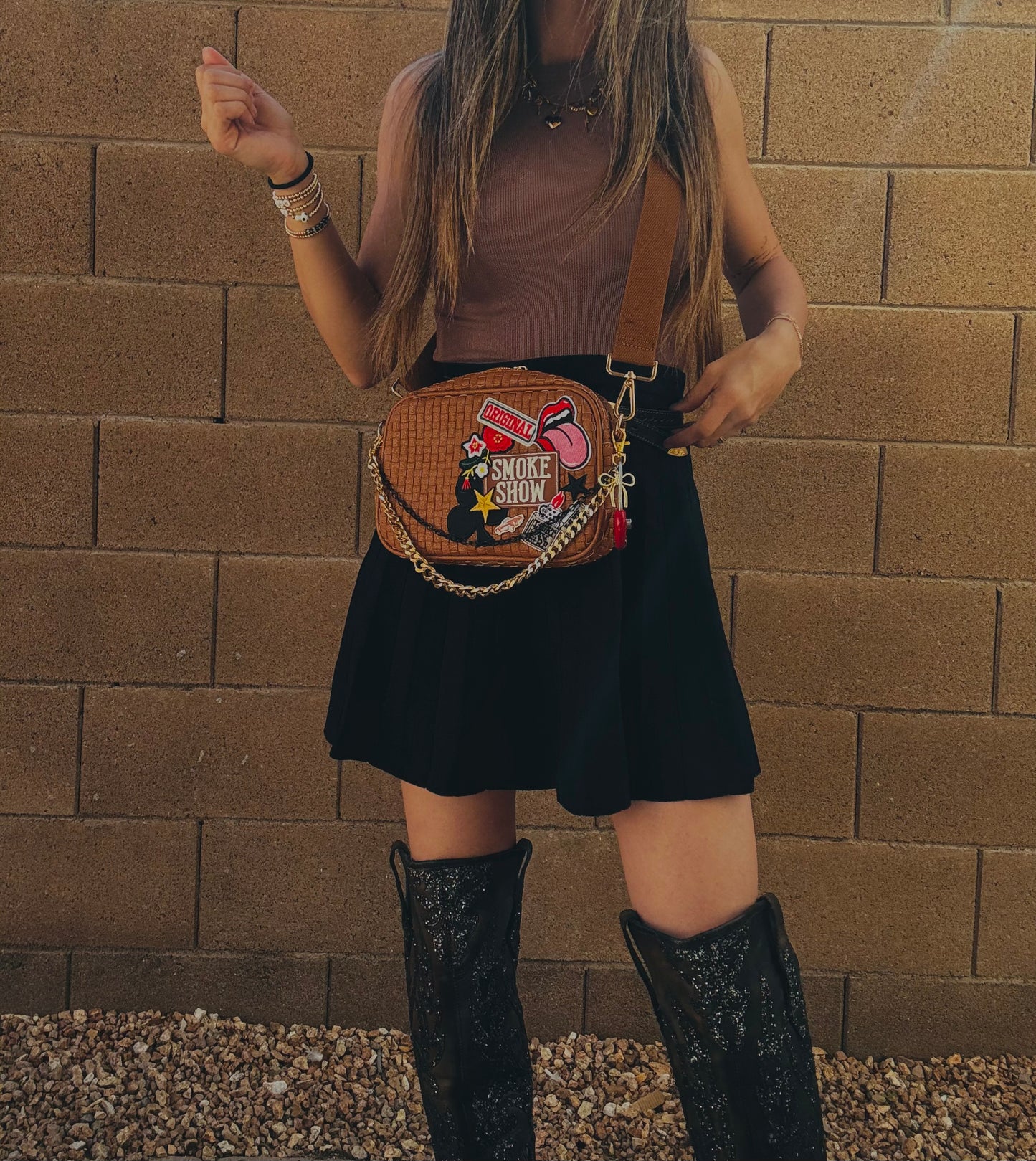 WS-smokeshow vintage original on fire vintage Premium Carmel OG+ PAGE BAG