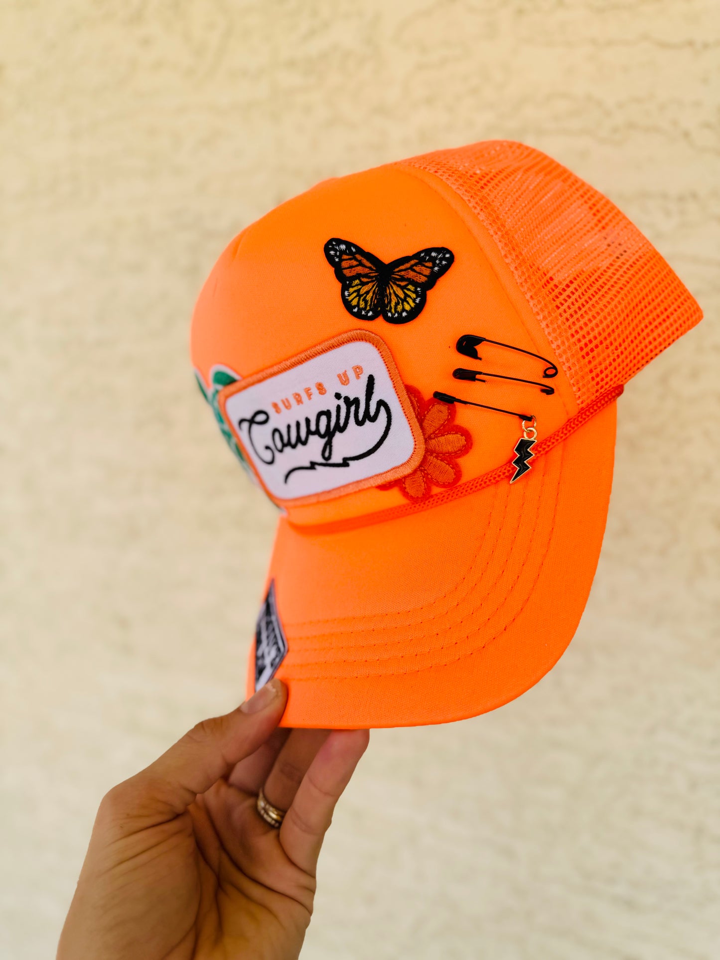CM CO. Neon surf cowgirl Trucker