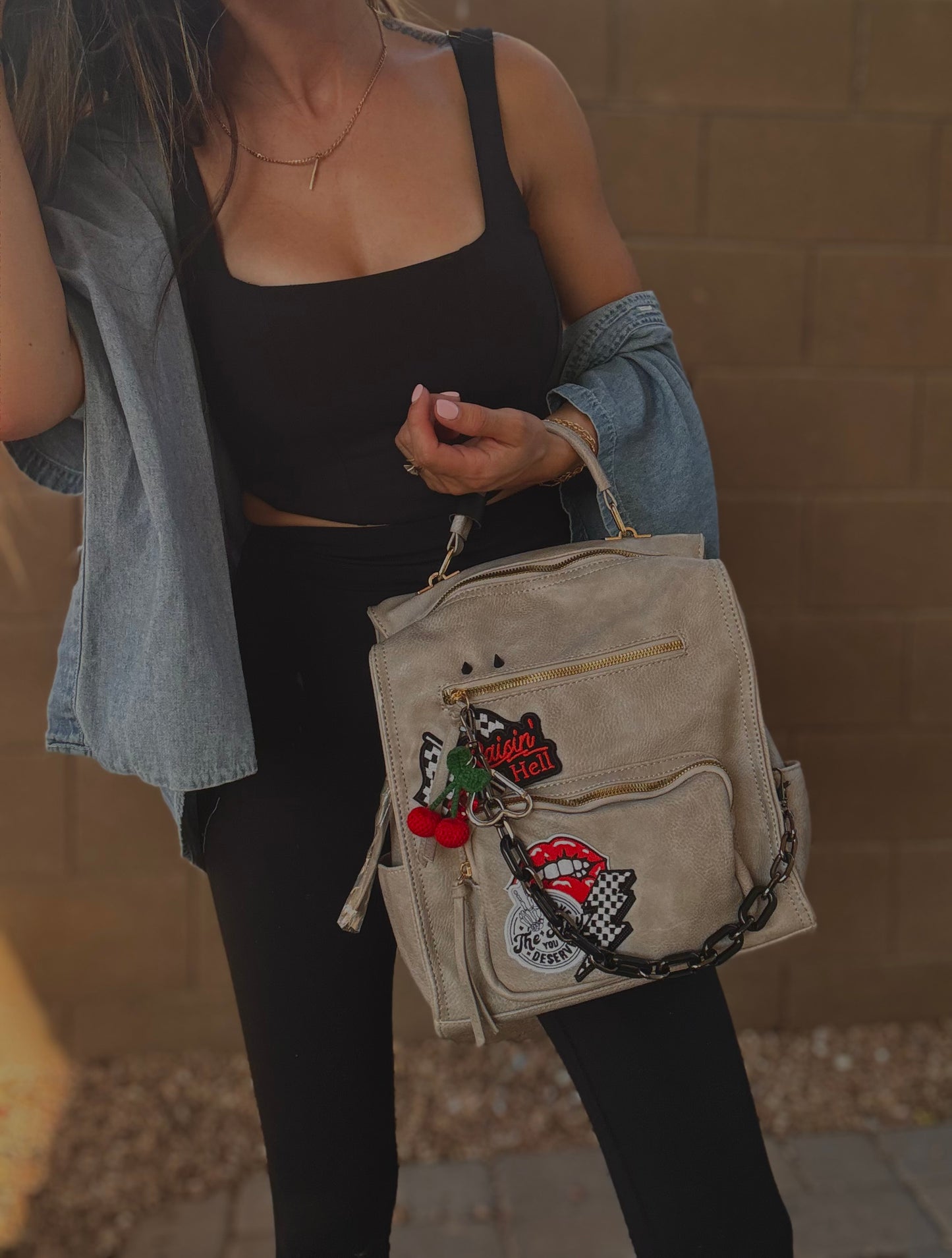 HA- day you deserve raising hell -stone grey *PAYSON BAG**