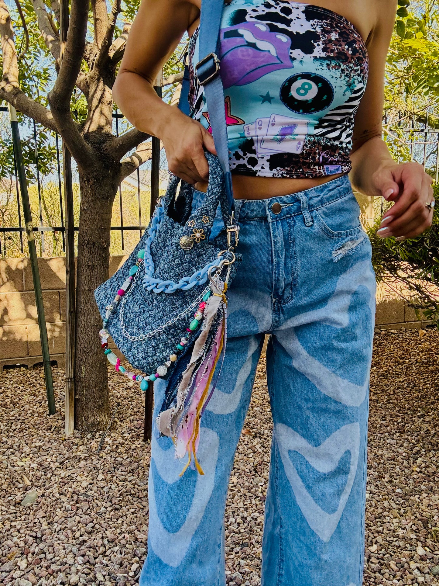 SAT- #9- LIMITED EDITION DENIM CROSSBODY TOTE