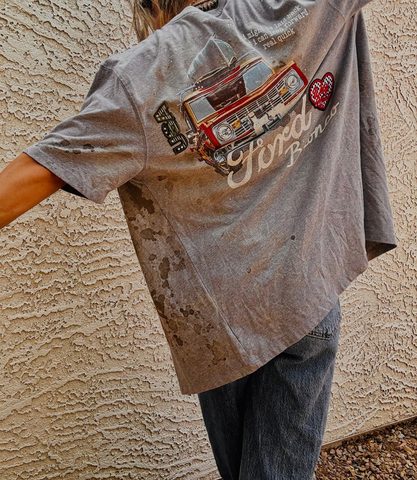 TEE- grandpas fishing truck vintage - DAD KIMONO TEE MENS MEDIUM