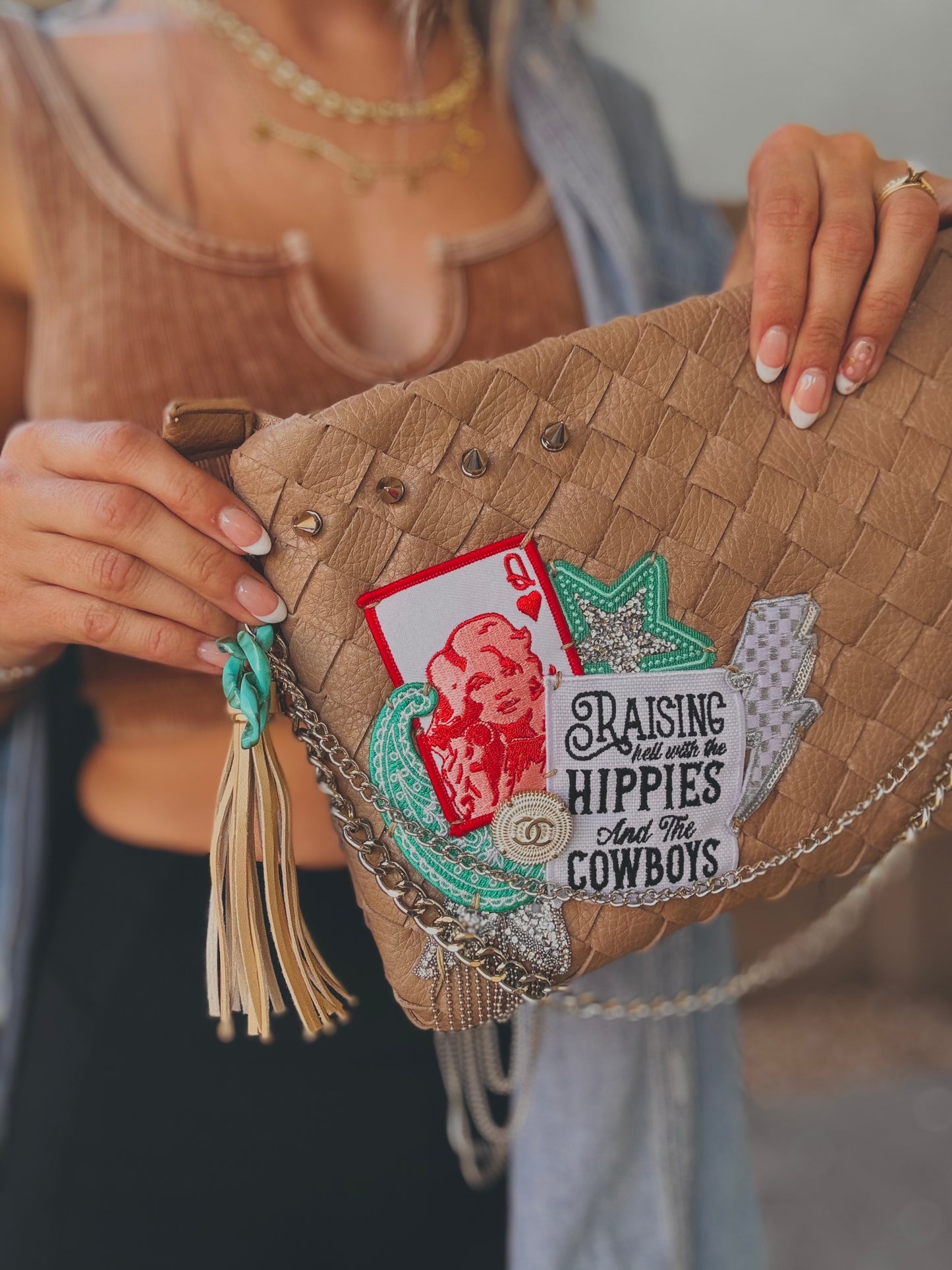 FC-hippies and cowboys+ upcycled authentic button + 3-1 *The Carefree*