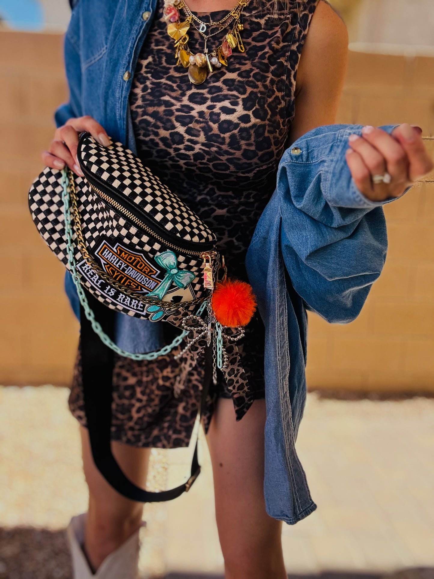 LF-bike, babe, turquoise real is rare - black checkered OG+PHOENIX BAG