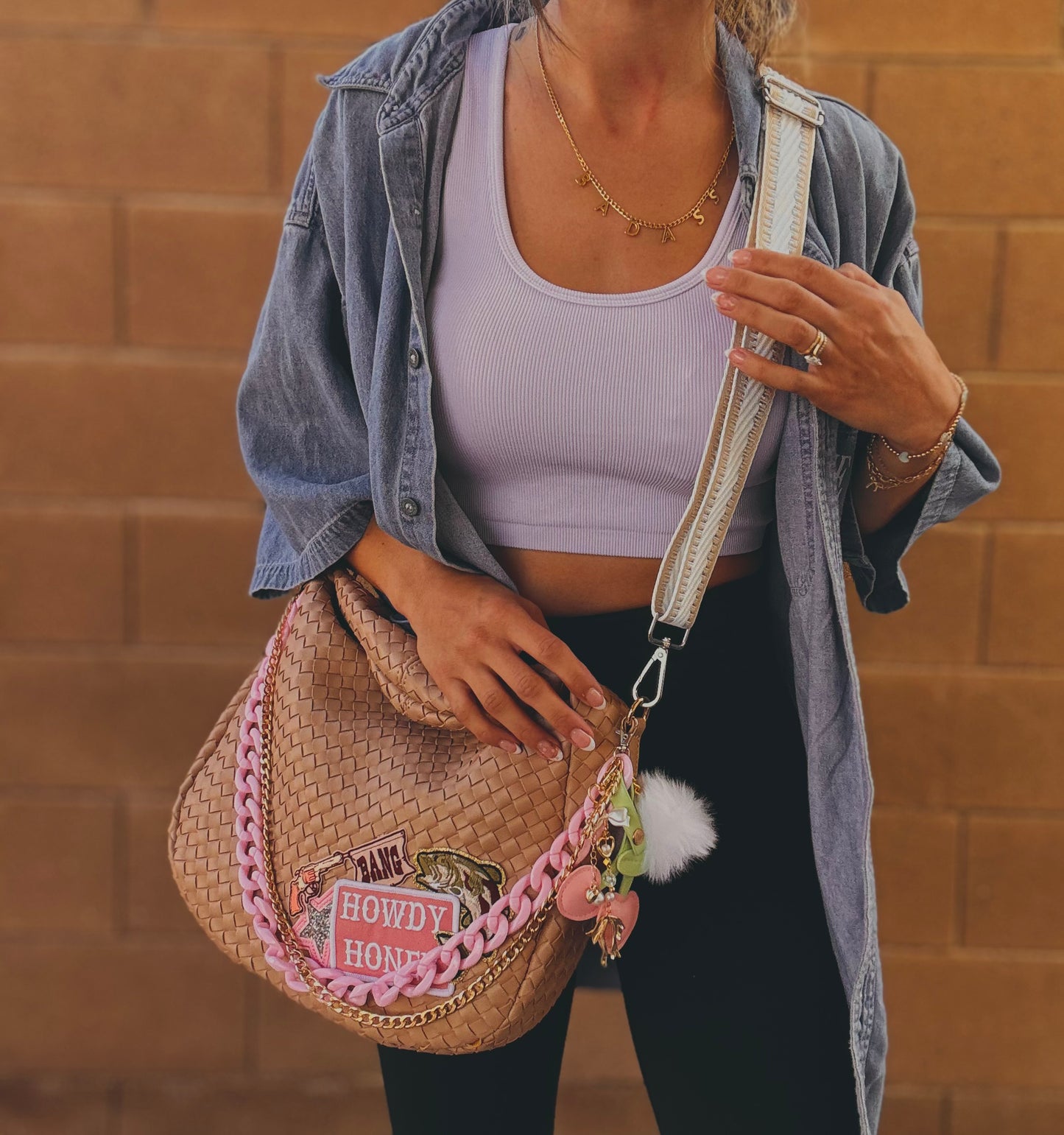 FC- Howdy Honey pink babe +tan bag   *CHANDLER BAG**