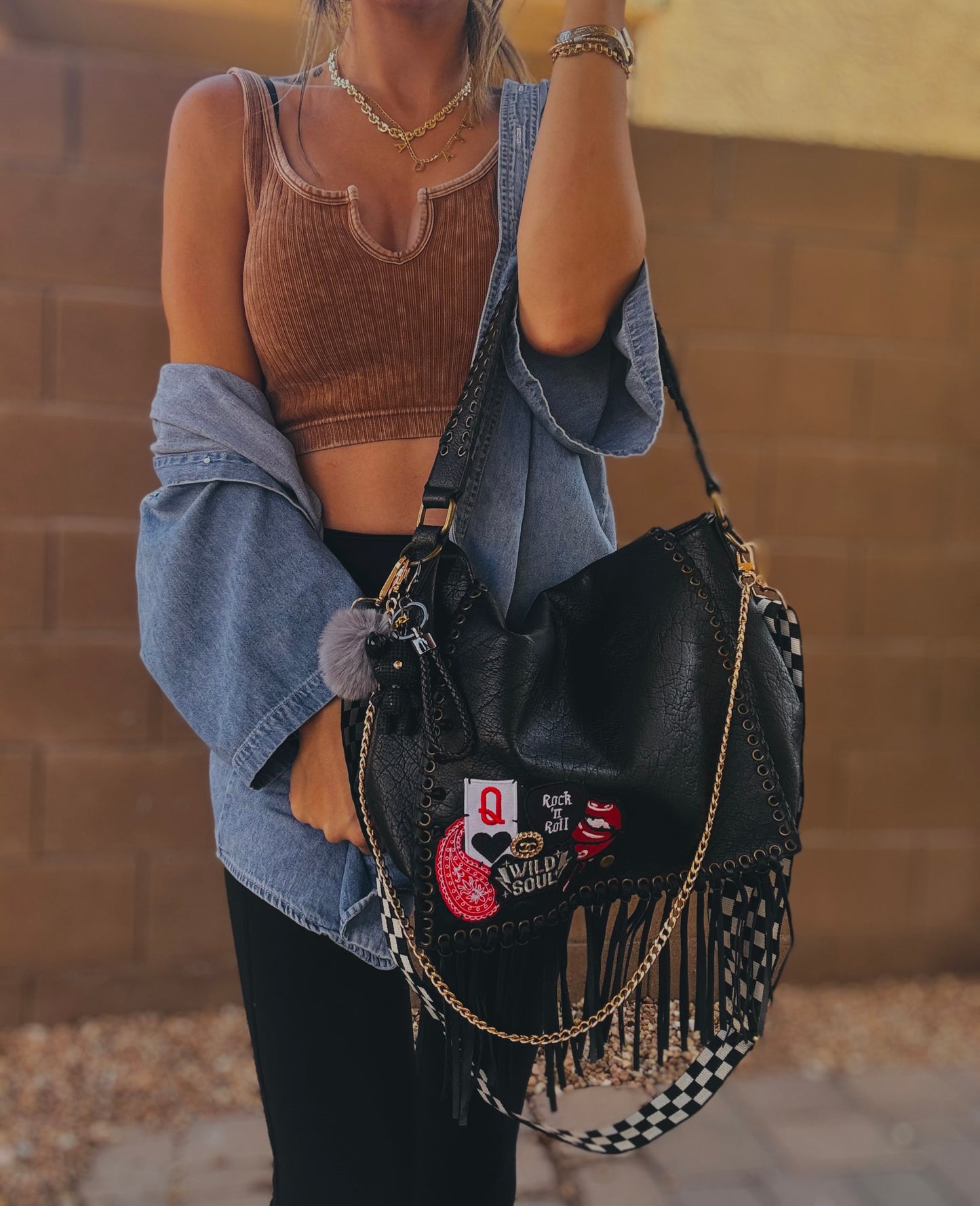 FC-Wild would rock+ Authentic Upcycled button* - crossbody strap included** The Jerome**