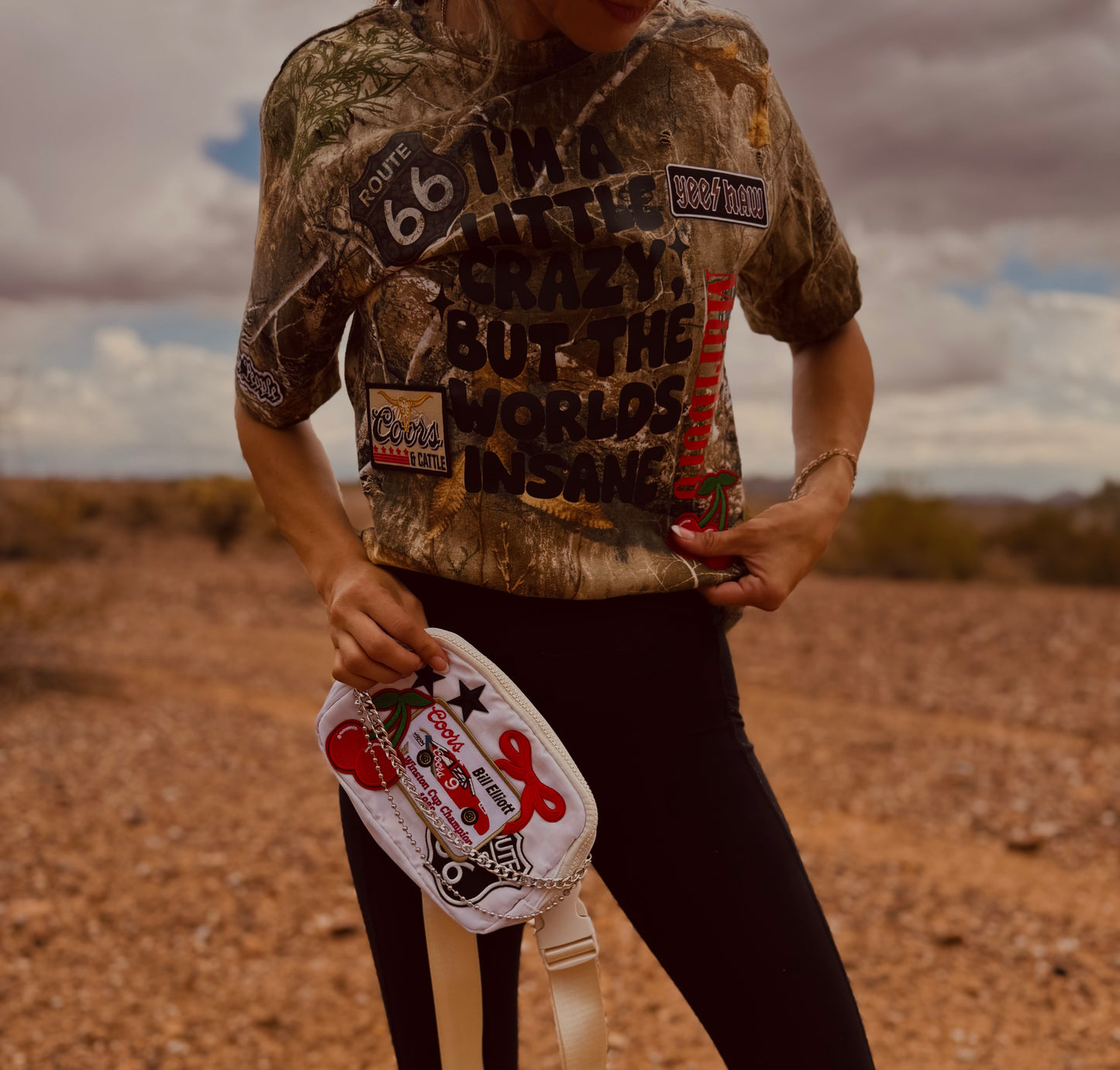 VT-I’m a little crazy but the worlds insane - REALTREE CAMO TSHIRT